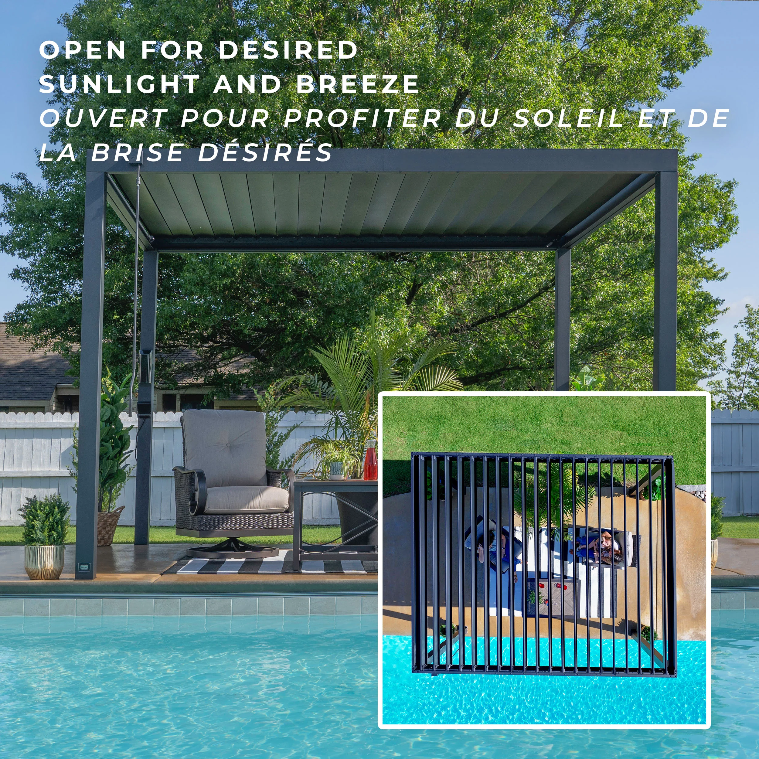 Sarasota 12ft x 10ft Steel Louvered Pergola - Image 5
