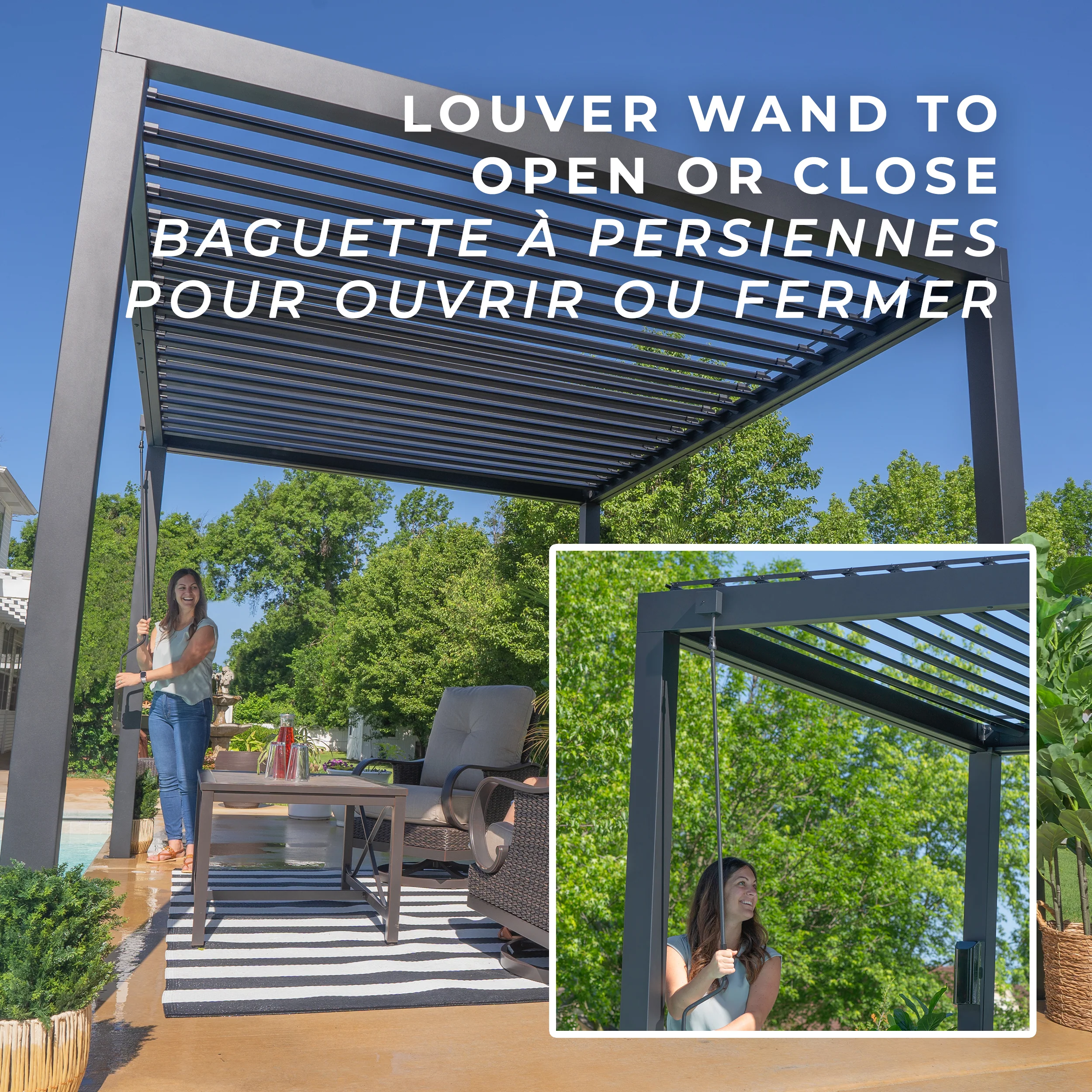 Sarasota 12ft x 10ft Steel Louvered Pergola - Image 6