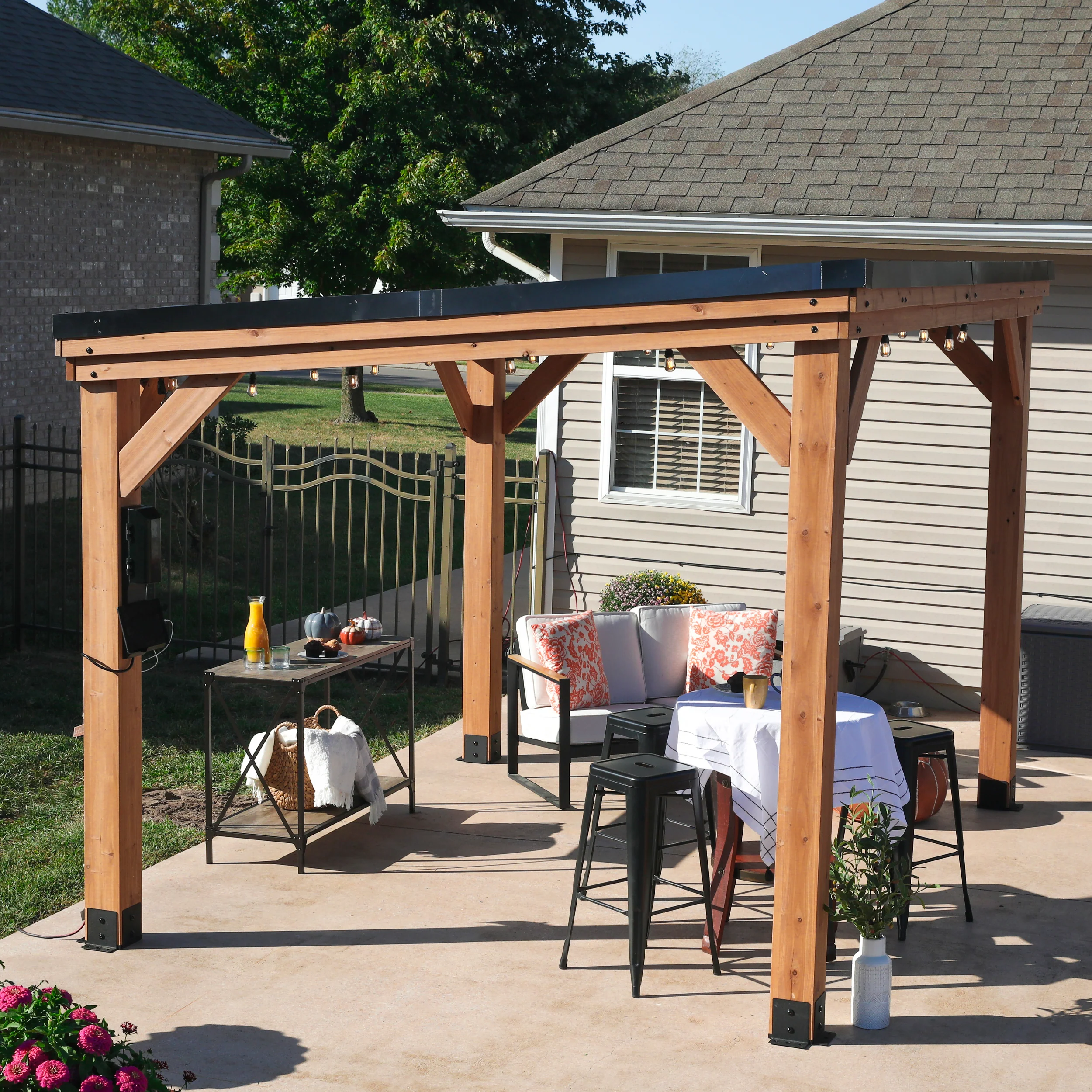 Arcadia 12ft x 9.5ft Slope Roof Gazebo - Image 10