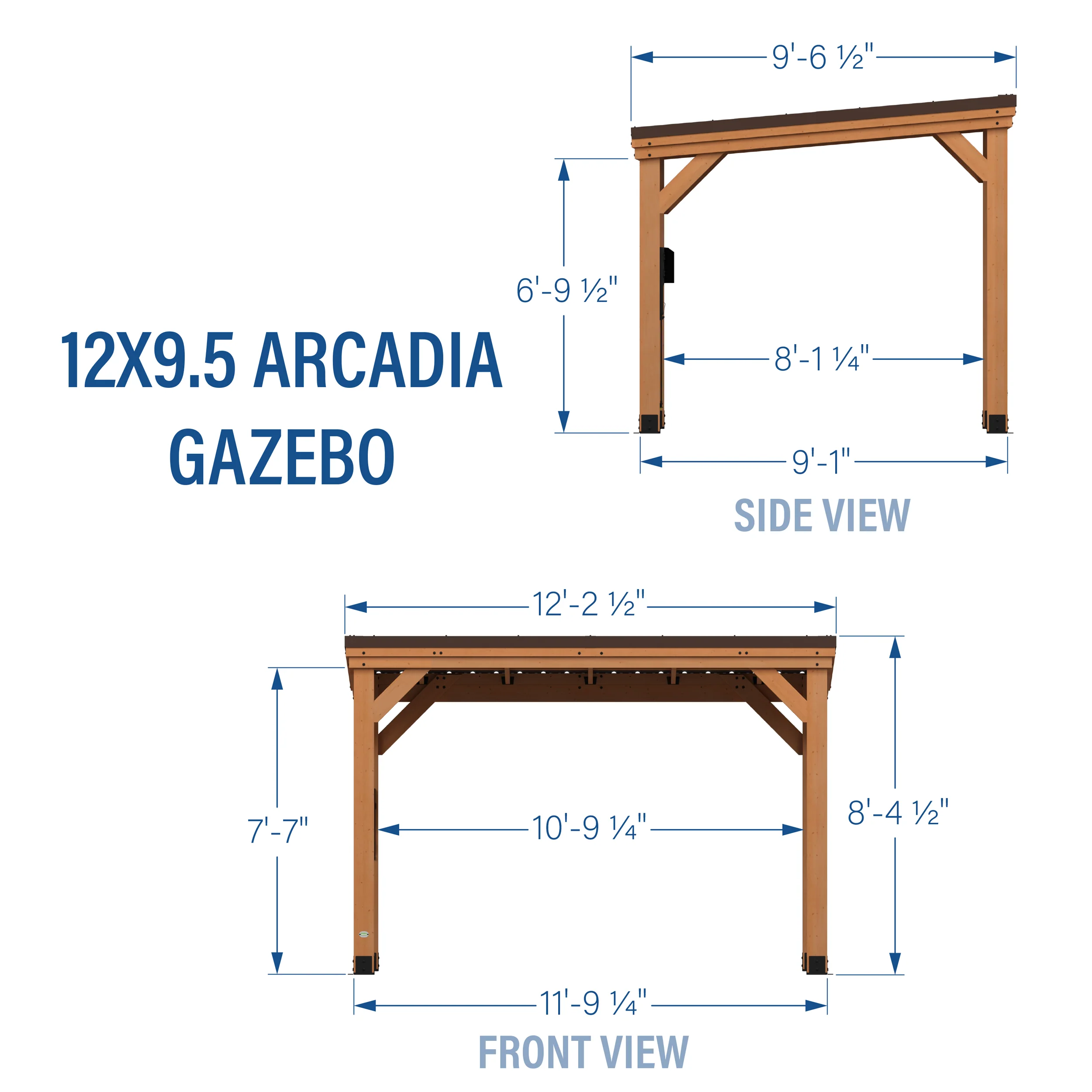 Arcadia 12ft x 9.5ft Slope Roof Gazebo - Image 16