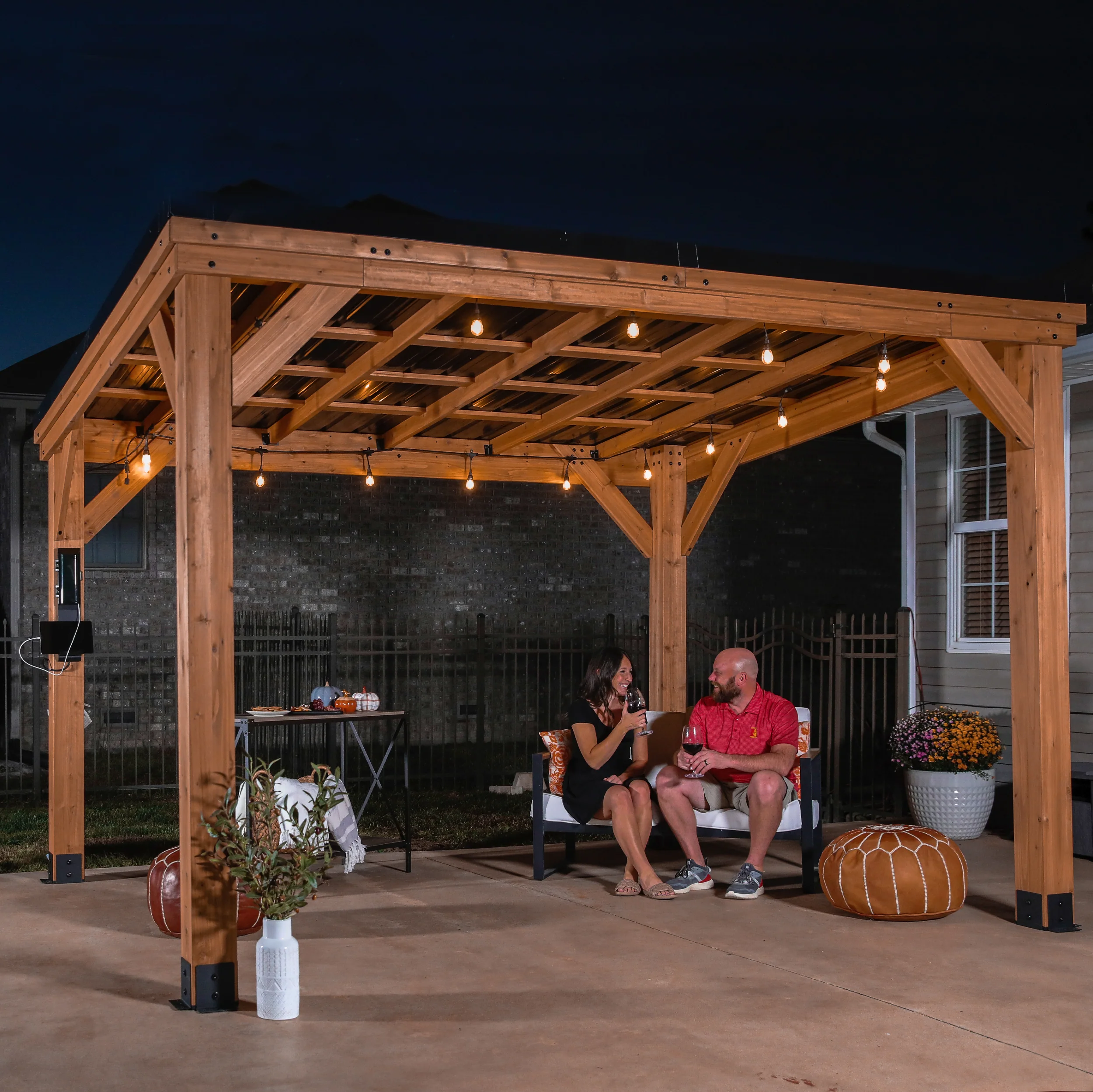 Arcadia 12ft x 9.5ft Slope Roof Gazebo - Image 5