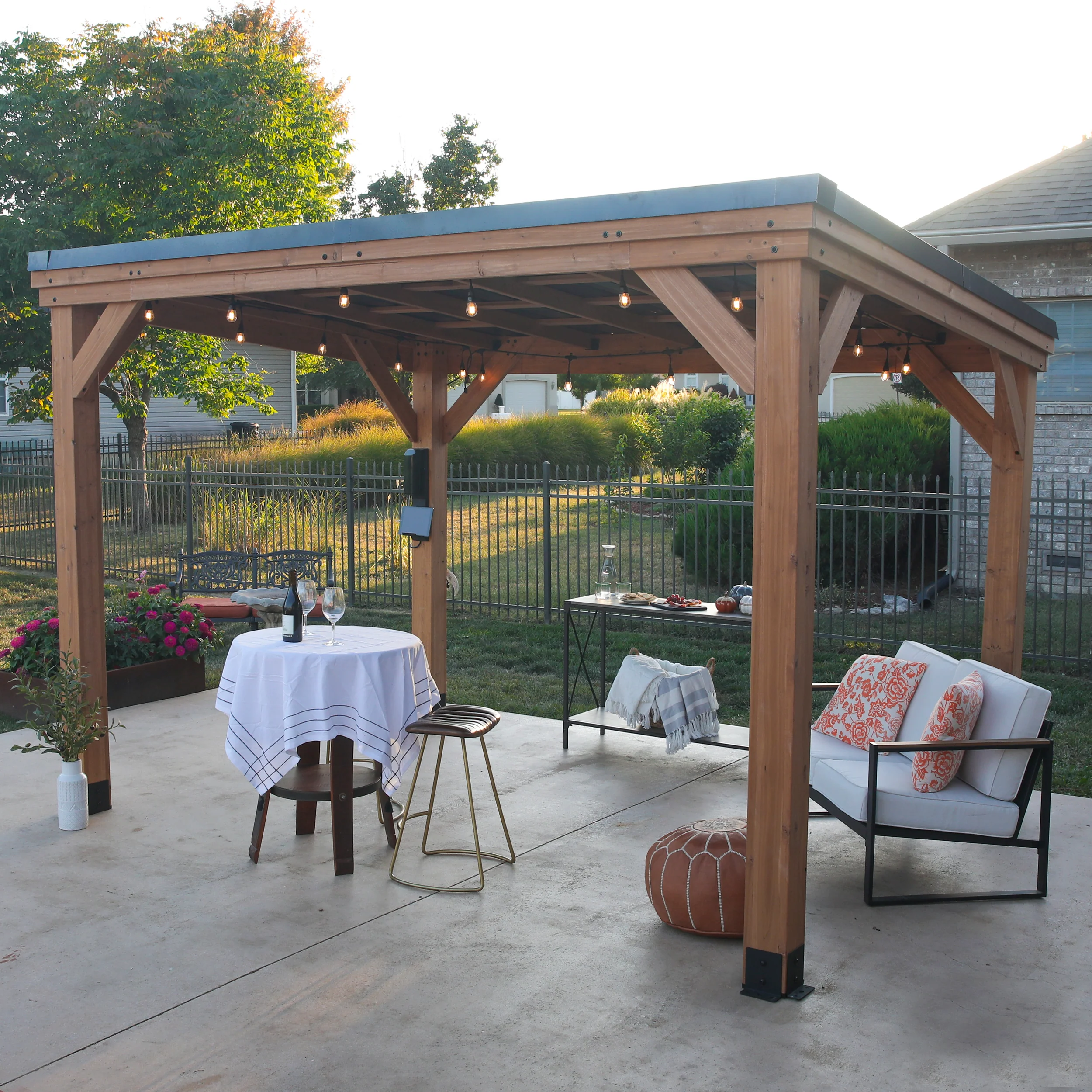 Arcadia 12ft x 9.5ft Slope Roof Gazebo - Image 6