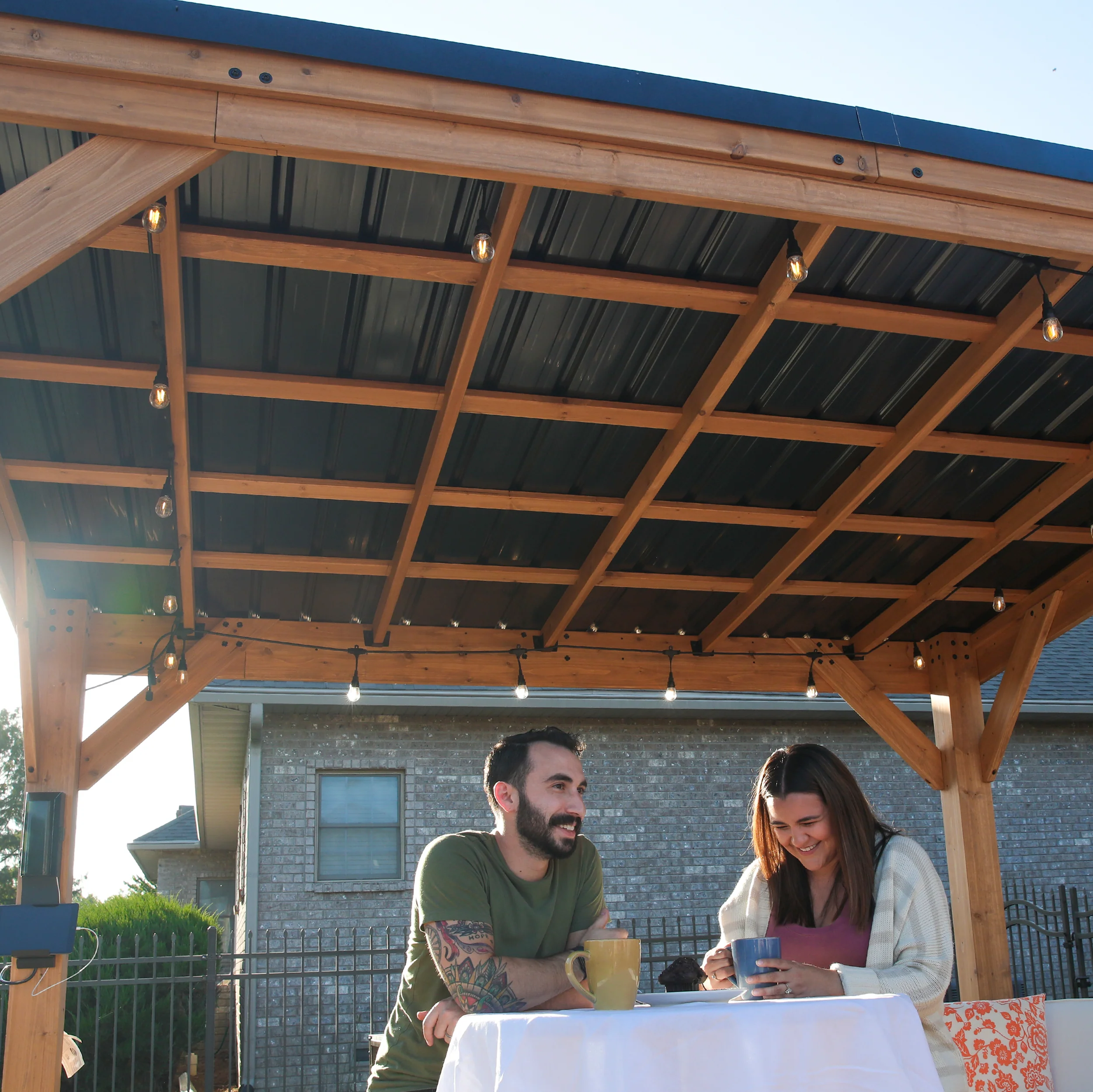 Arcadia 12ft x 9.5ft Slope Roof Gazebo - Image 7