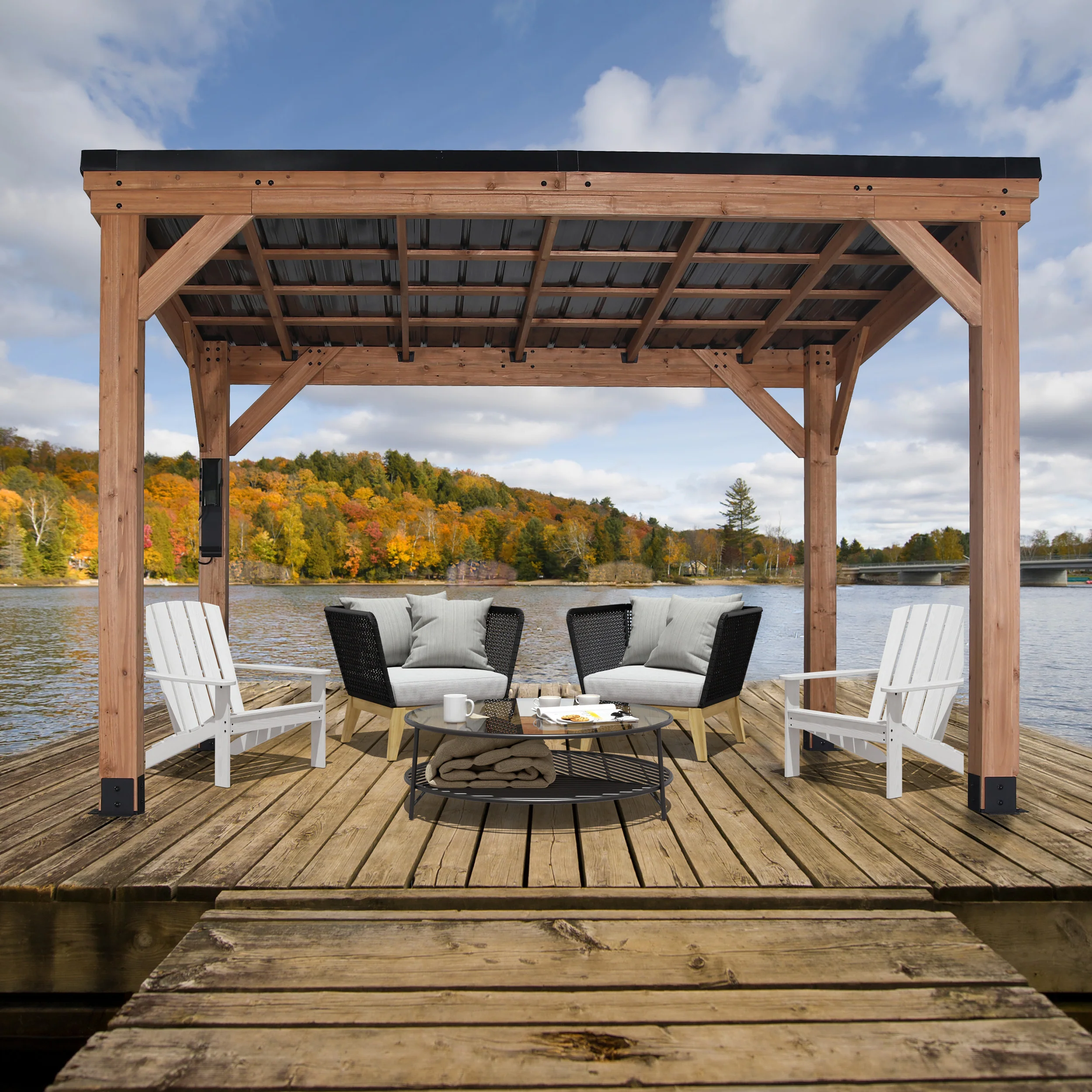 Arcadia 12ft x 9.5ft Slope Roof Gazebo - Image 9