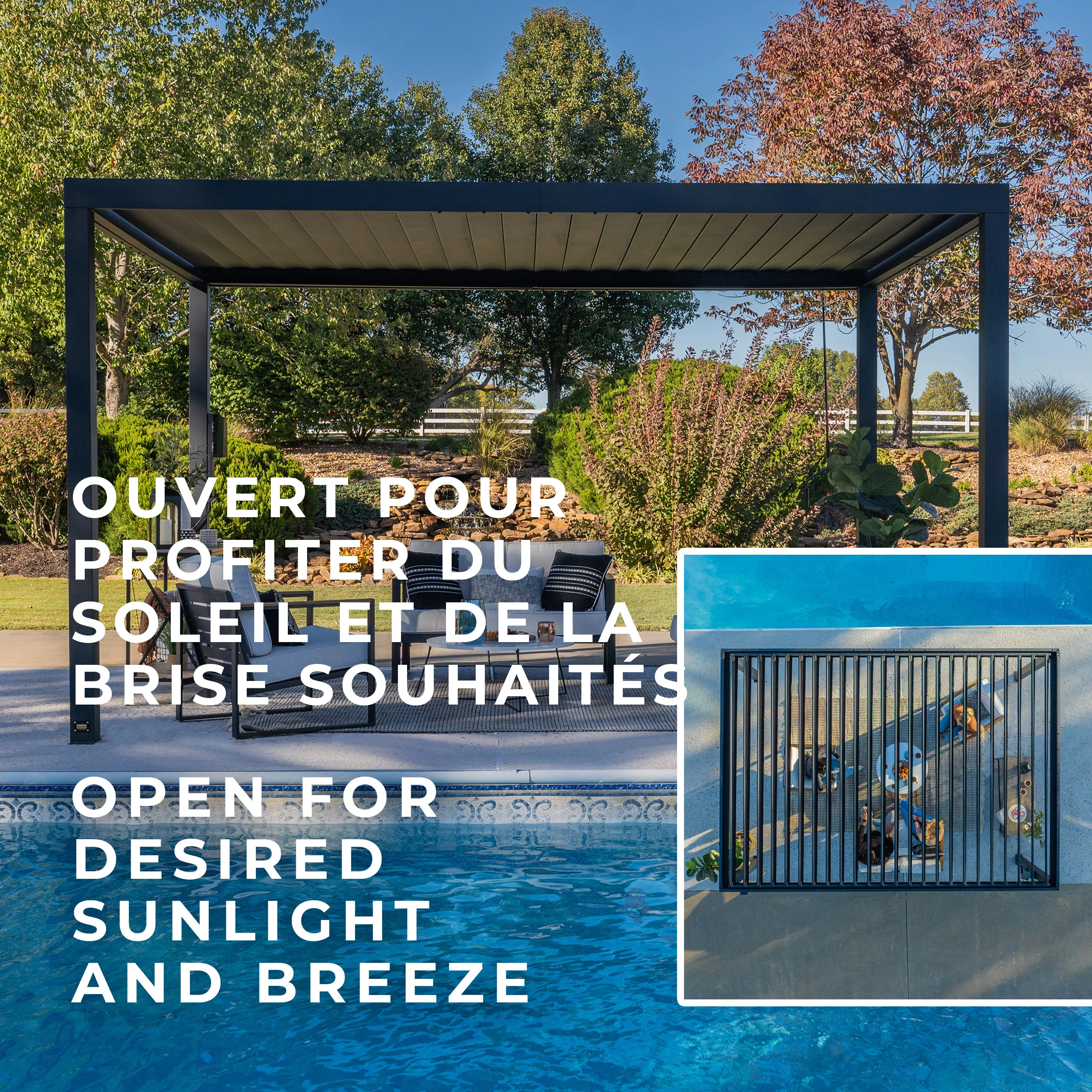 Sarasota 14ft x 10ft Steel Louvered Pergola - Image 5