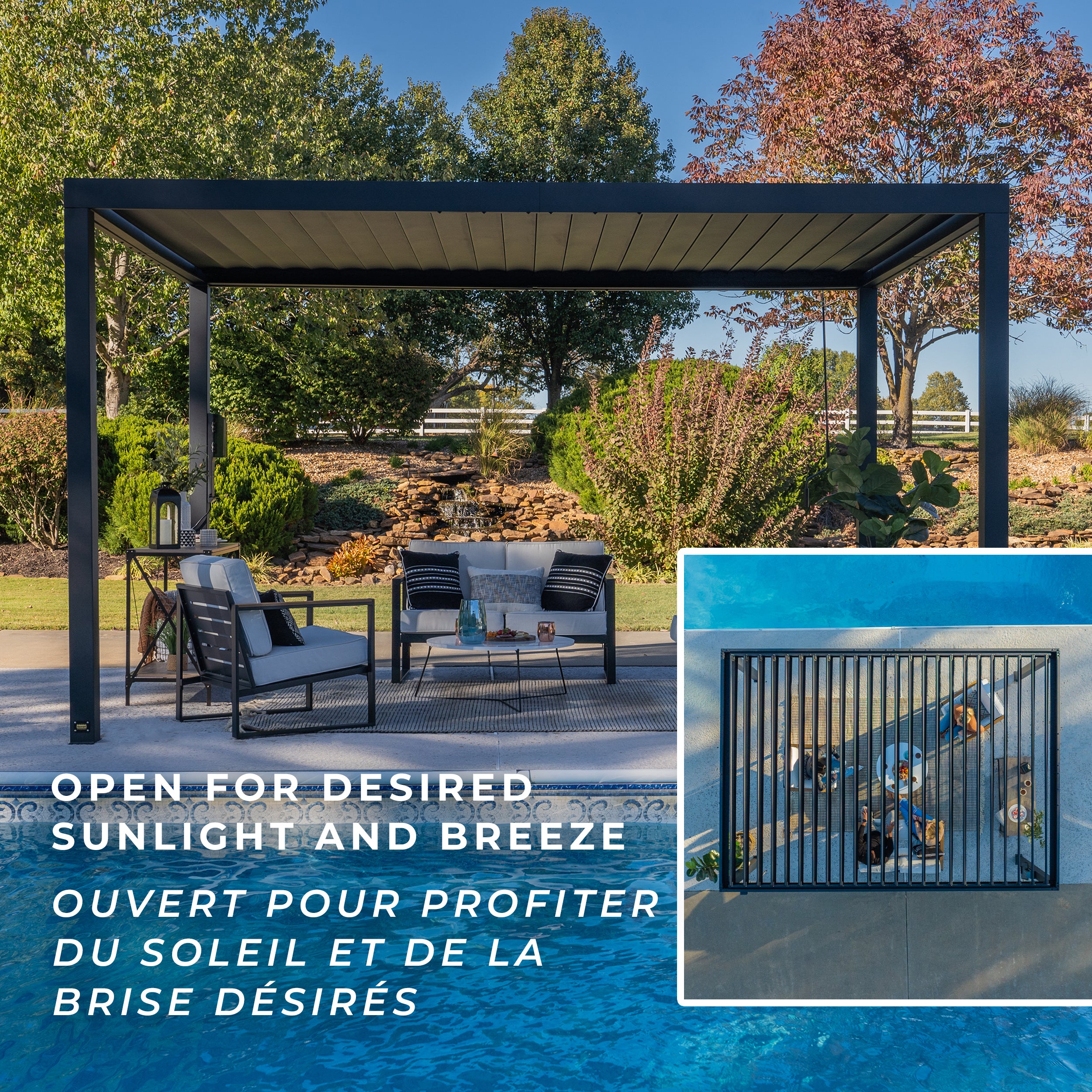 Sarasota 16ft x 10ft Steel Louvered Pergola - Image 5