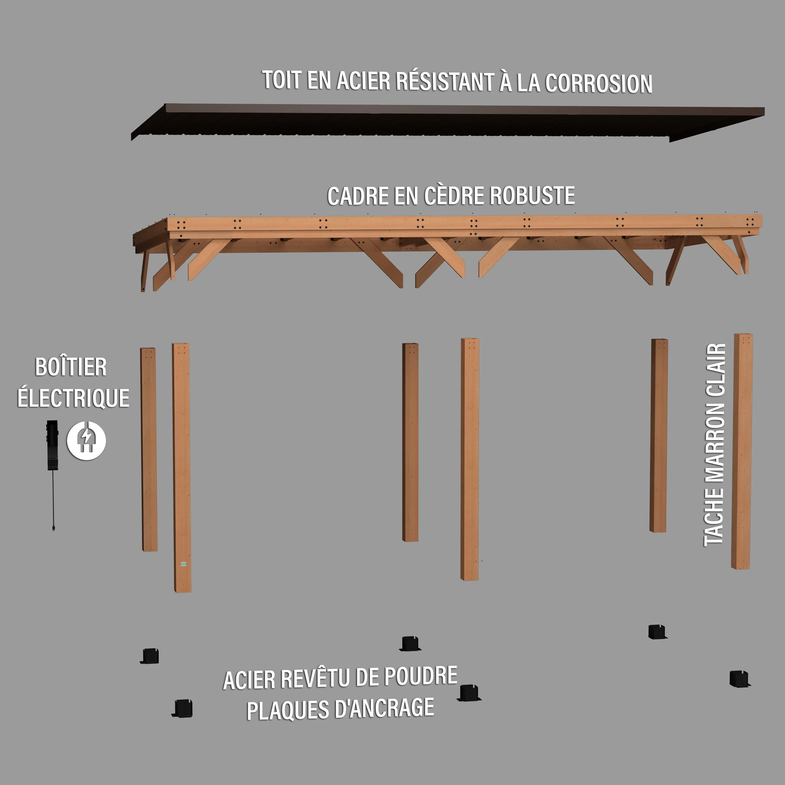 Arcadia 20ft x 9.5ft Slope Roof Gazebo - Image 10