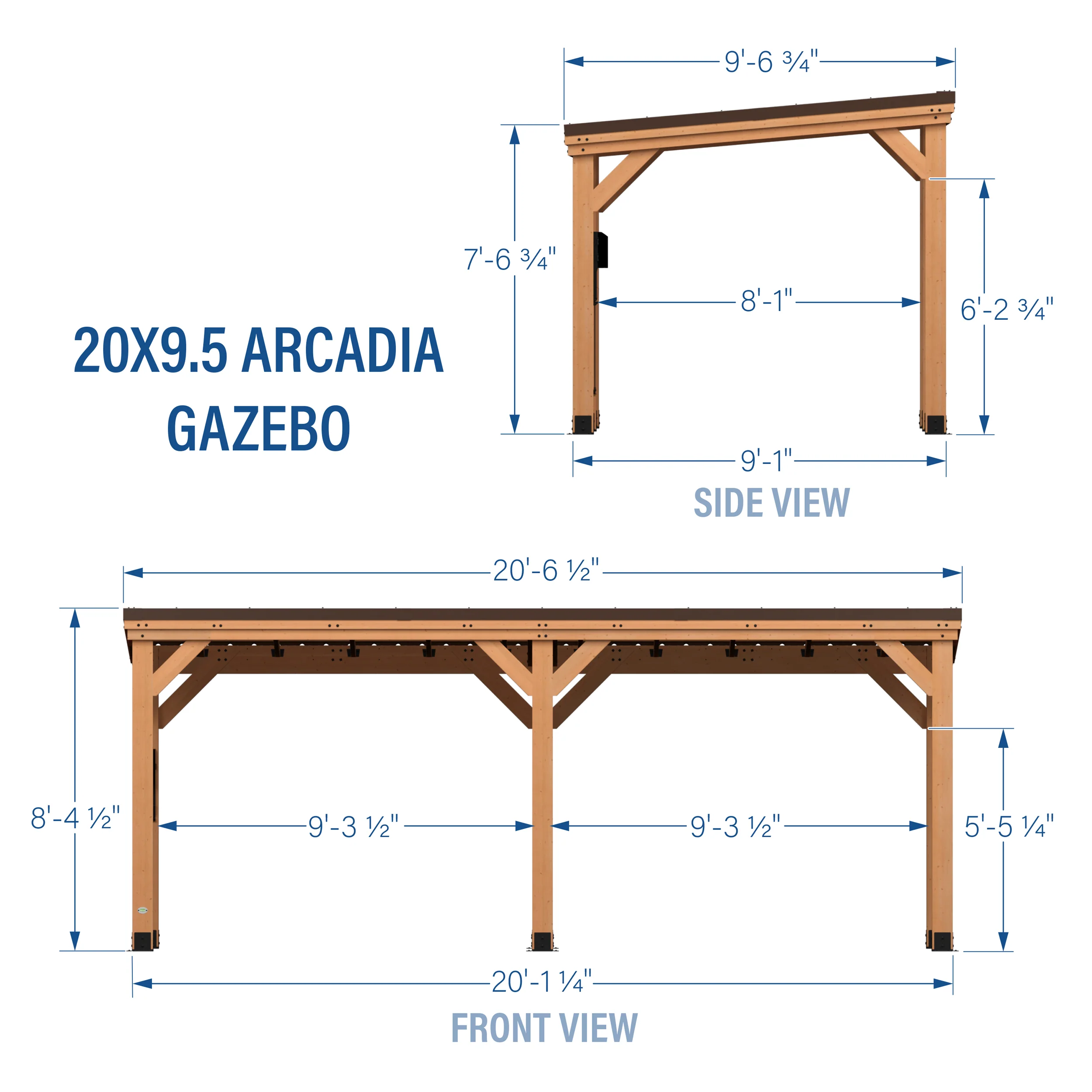 Arcadia 20ft x 9.5ft Slope Roof Gazebo - Image 12