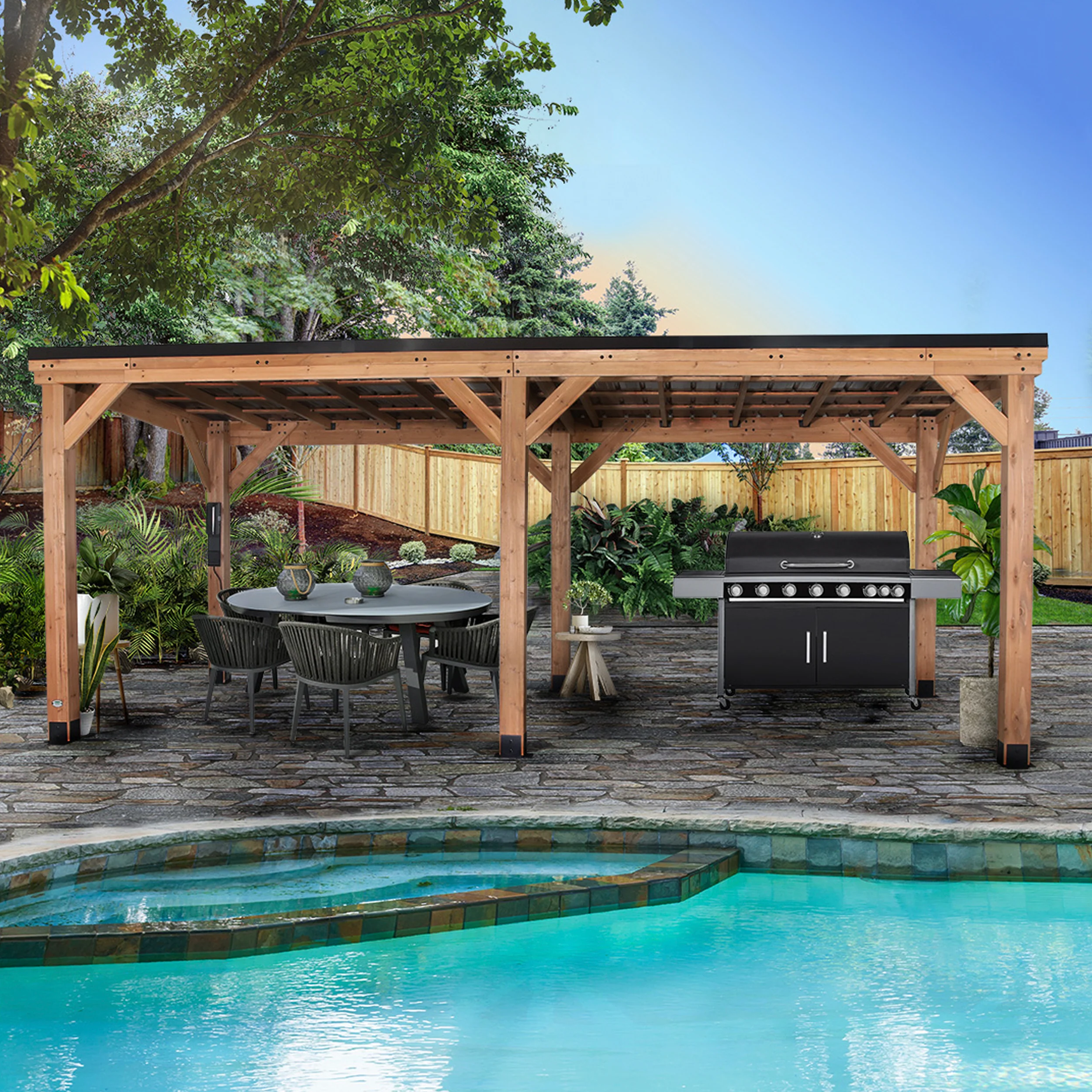 Arcadia 20ft x 9.5ft Slope Roof Gazebo - Image 6