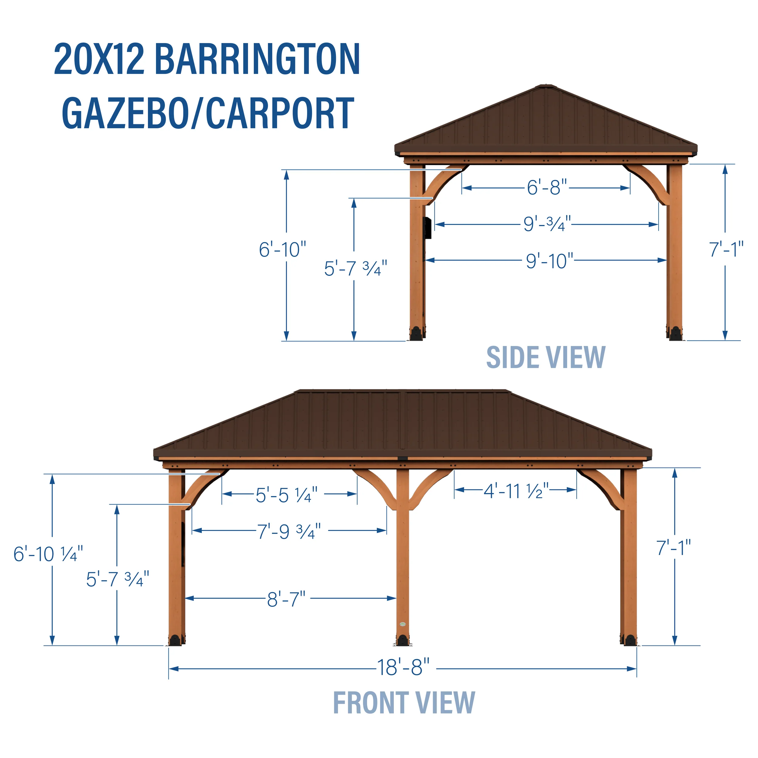 Barrington 20ft x 12ft Carport/Gazebo - Image 15