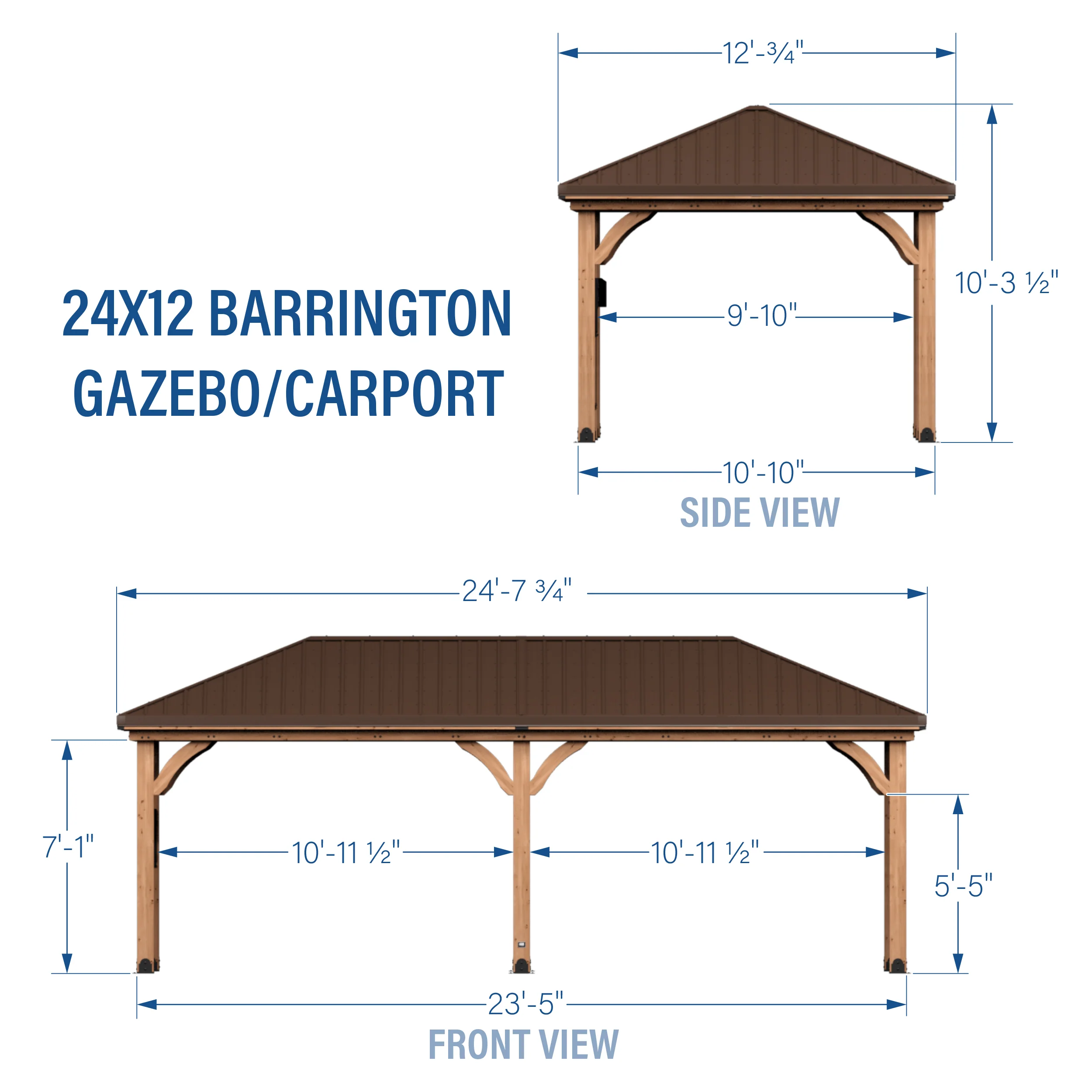 Barrington 24ft x 12ft Carport/Gazebo - Image 12