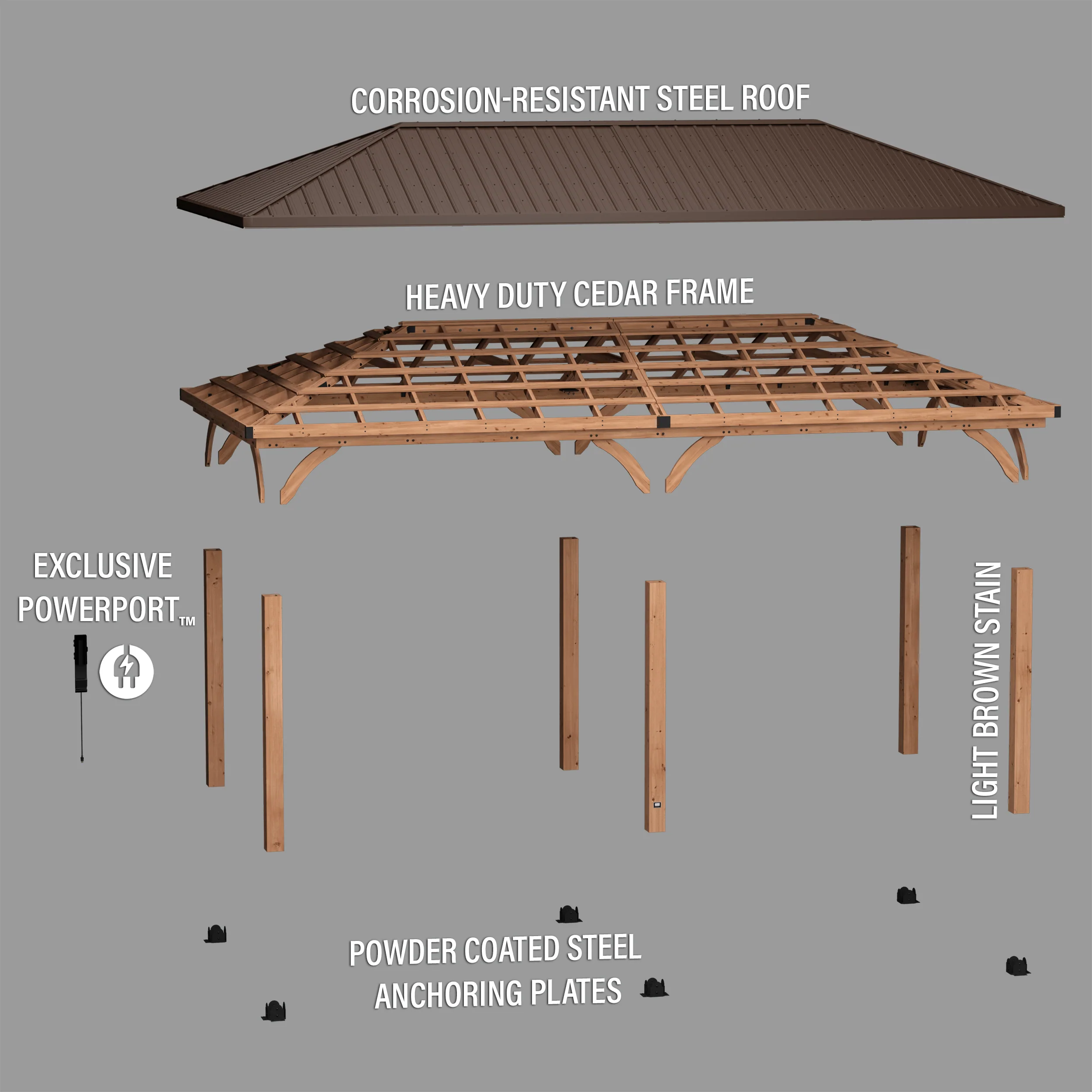 Barrington 24ft x 12ft Carport/Gazebo - Image 13