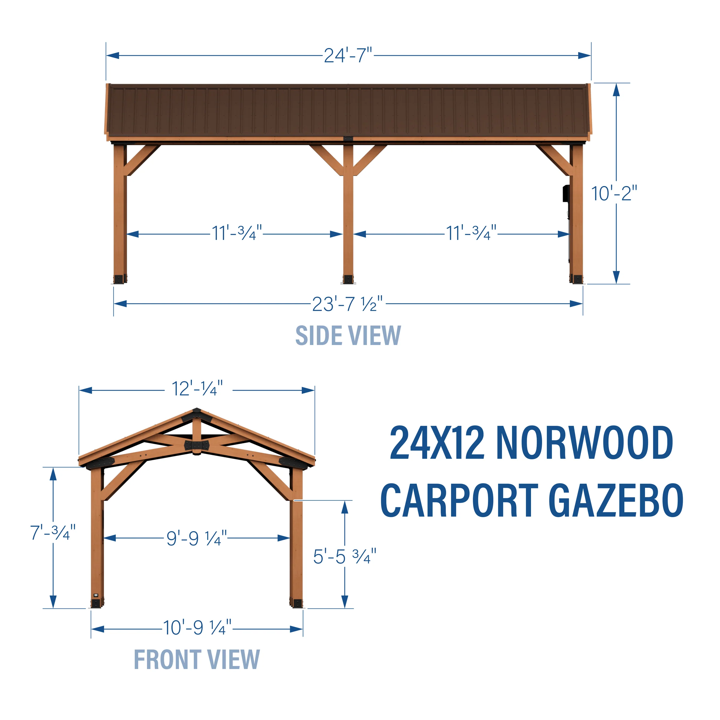 Norwood 24ft x 12ft Carport/Gazebo - Image 18