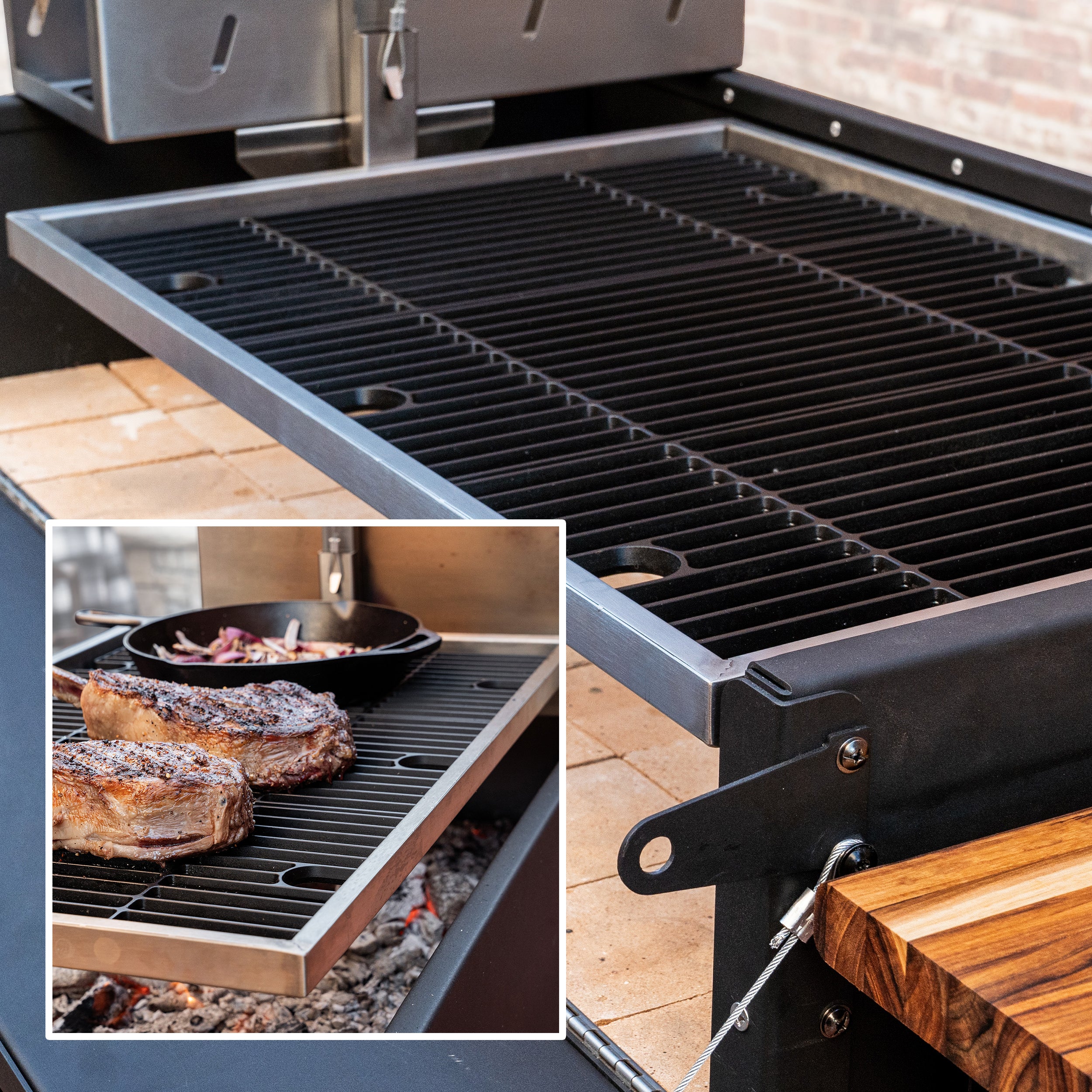 Premium Argentine/Santa Maria BBQ Grill with Wood Fire and Charcoal Grill - Image 10