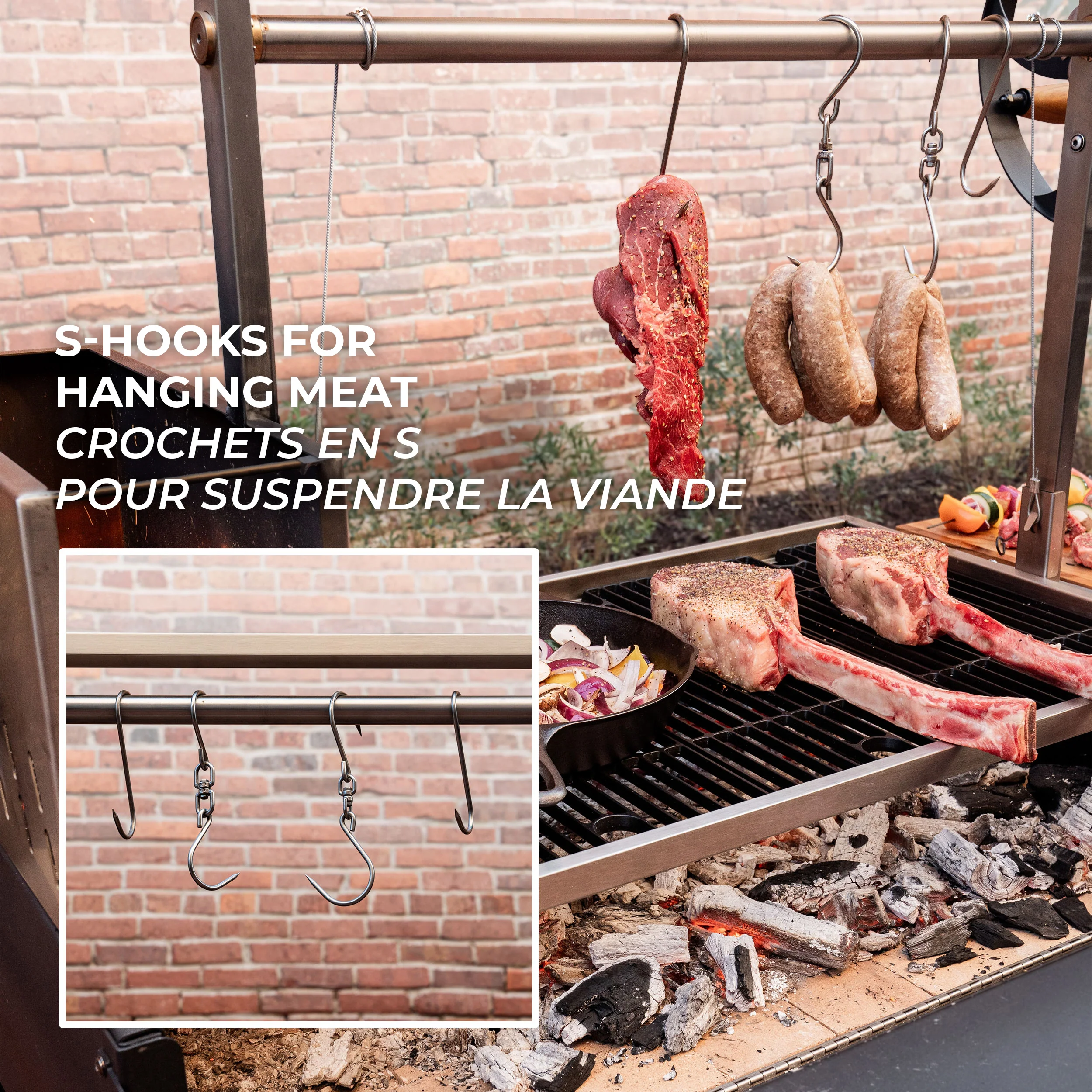 Premium Argentine/Santa Maria BBQ Grill with Wood Fire and Charcoal Grill - Image 5
