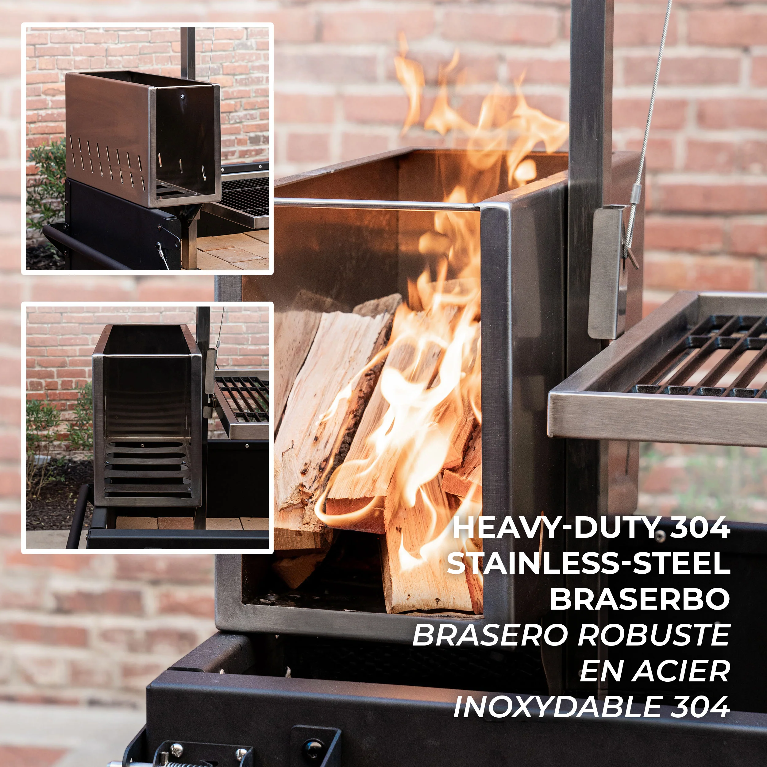 Premium Argentine/Santa Maria BBQ Grill with Wood Fire and Charcoal Grill - Image 6
