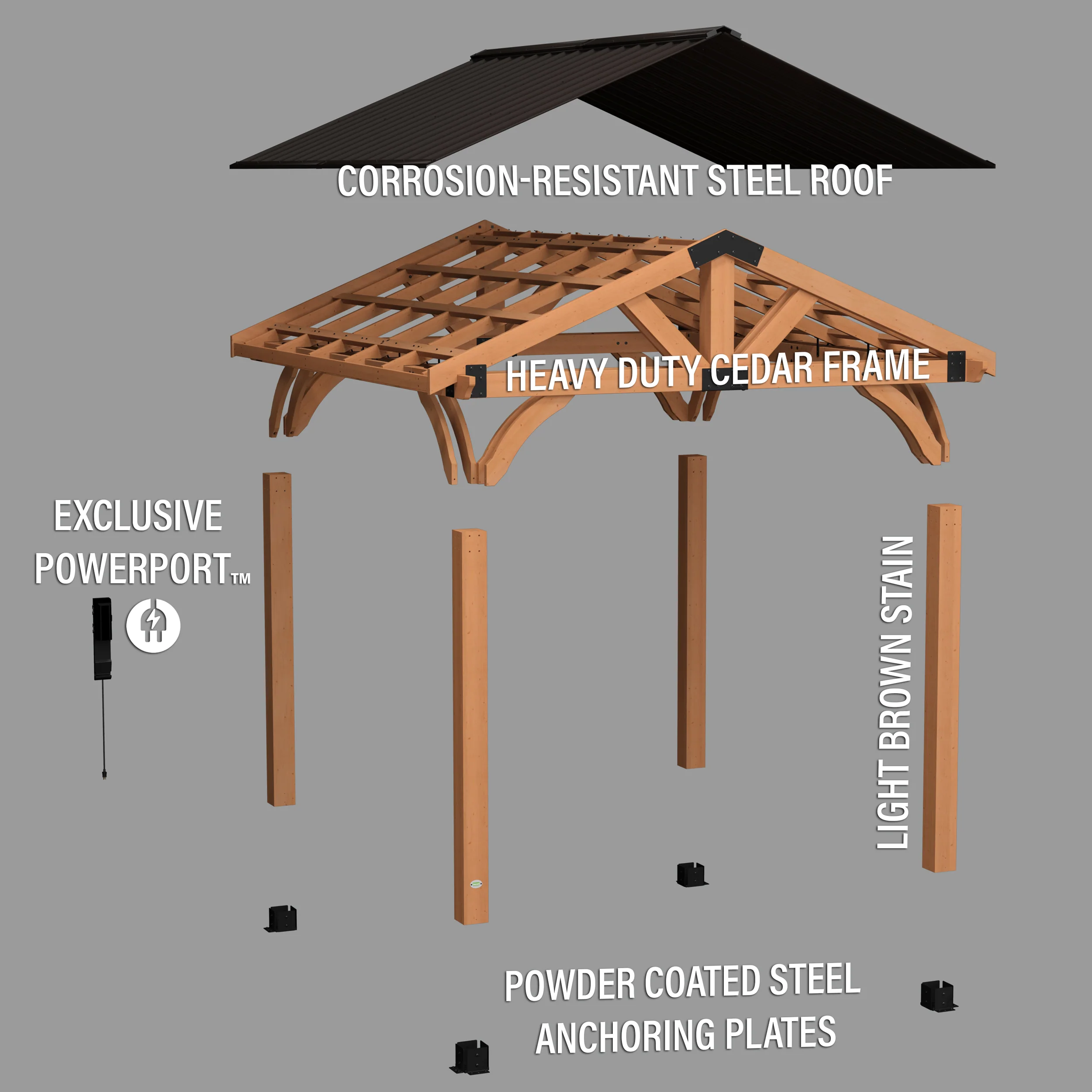 Arlington 12ft x 12ft Gazebo with Electric - Image 10