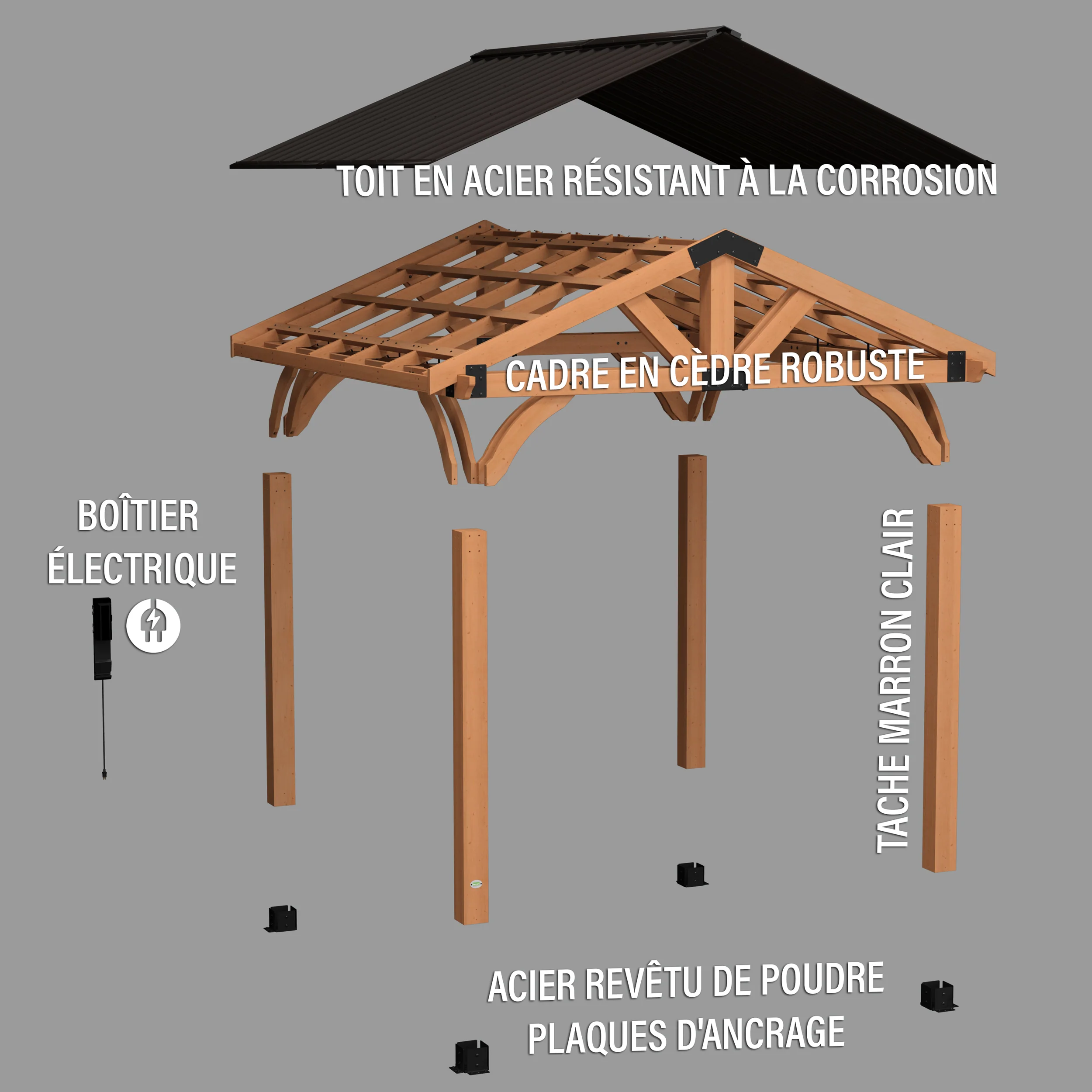 Arlington 12ft x 12ft Gazebo with Electric - Image 9