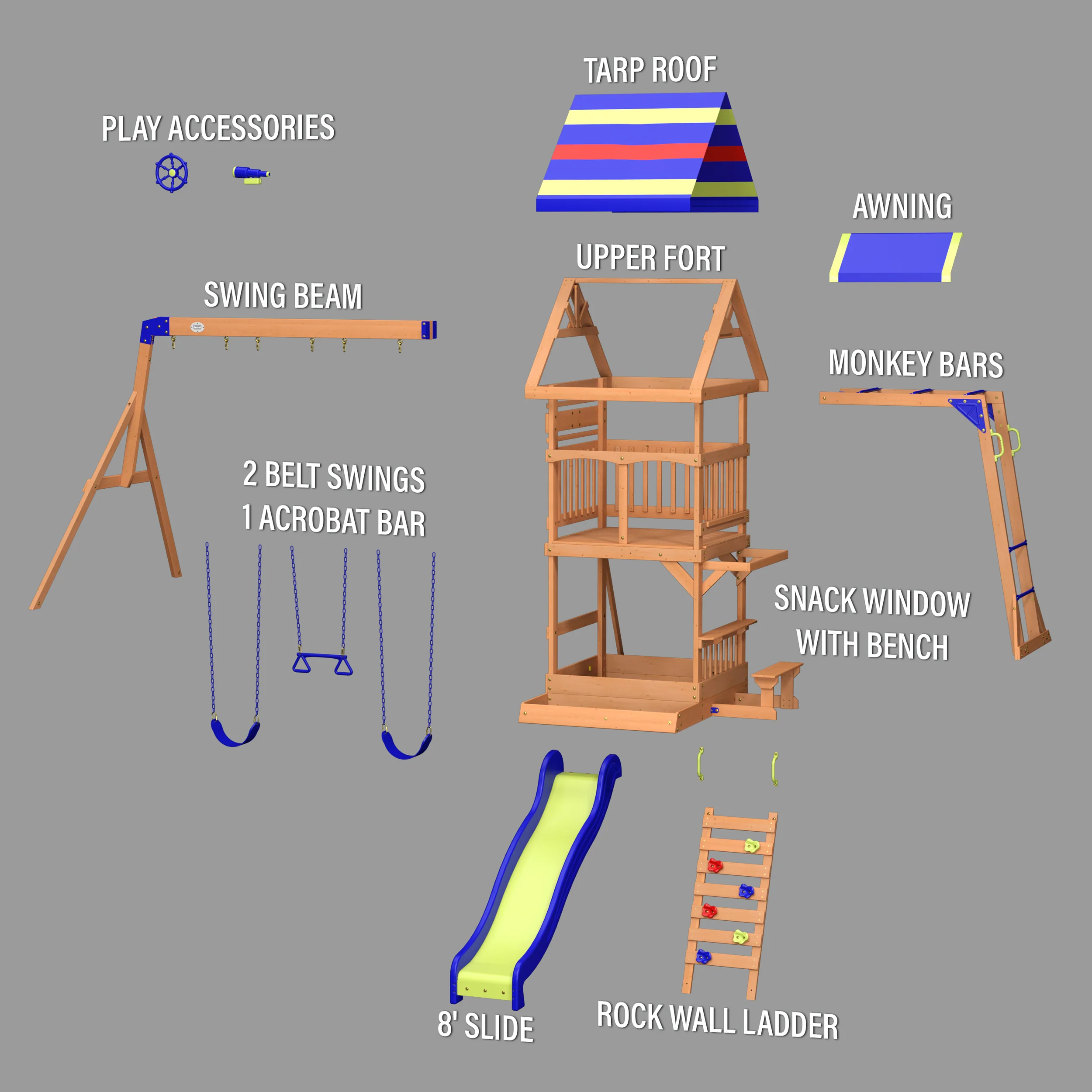 Beach Front Wooden Swing Set - Image 11