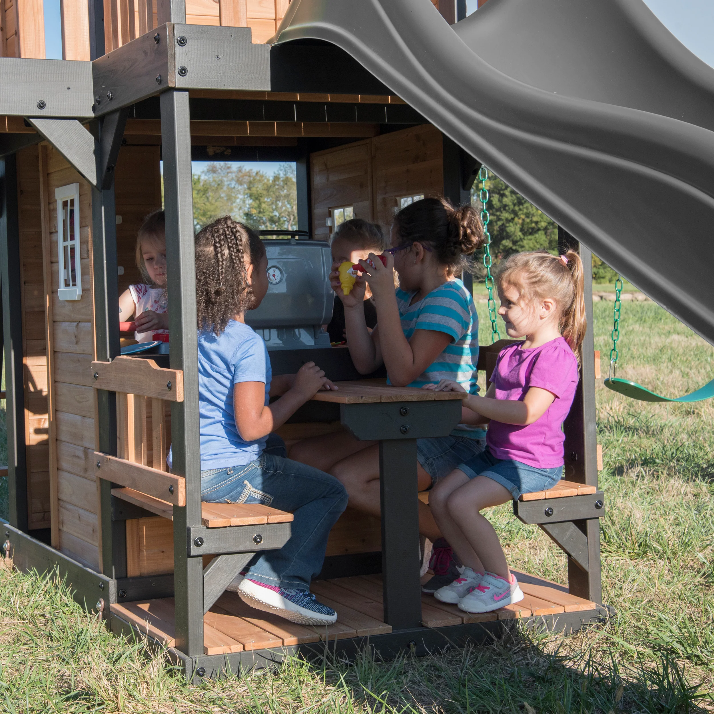 Canyon Creek Swing Set with Gray Wave Slide - Image 6