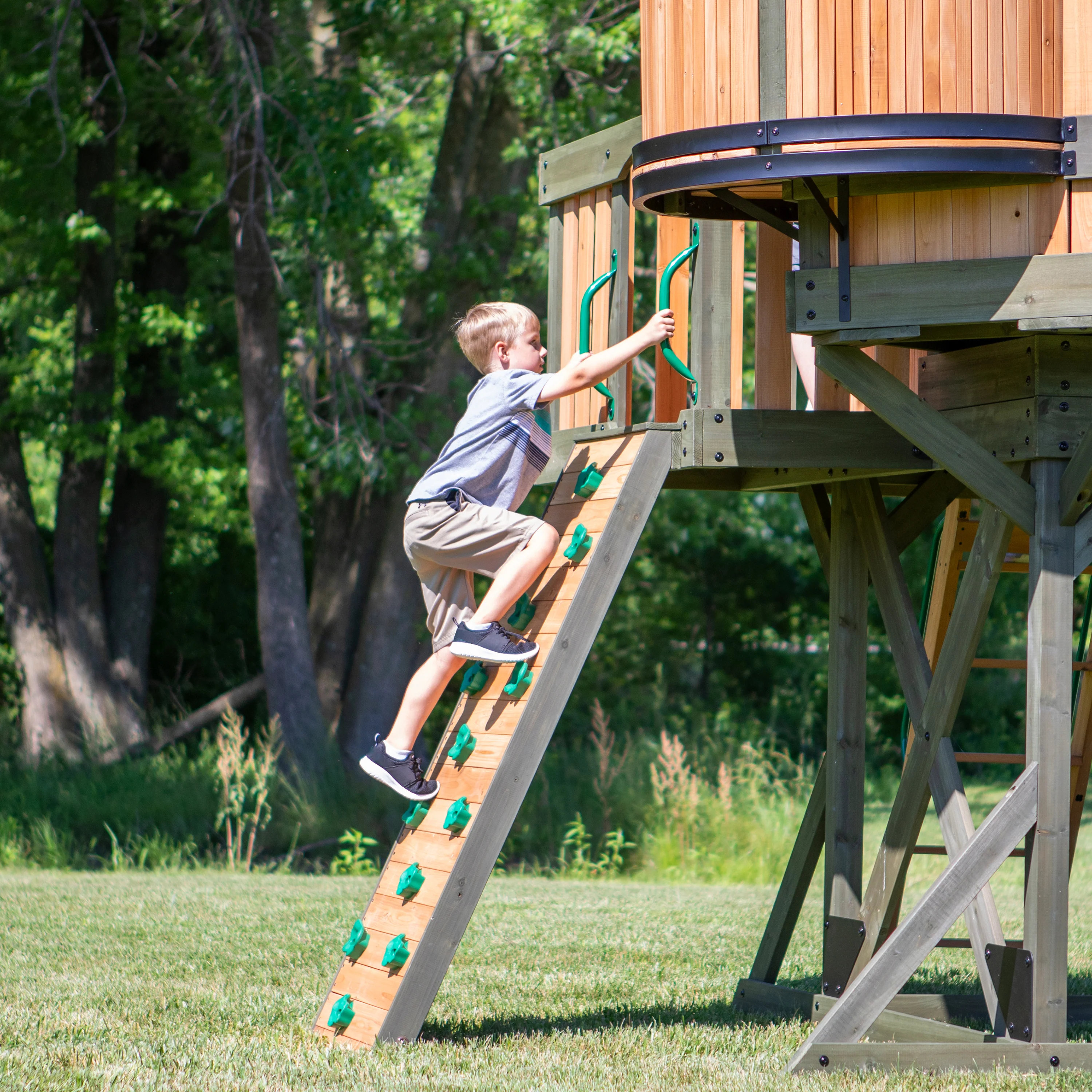 Eagles Nest Elite Swing Set with Green Wave Slide - Image 7