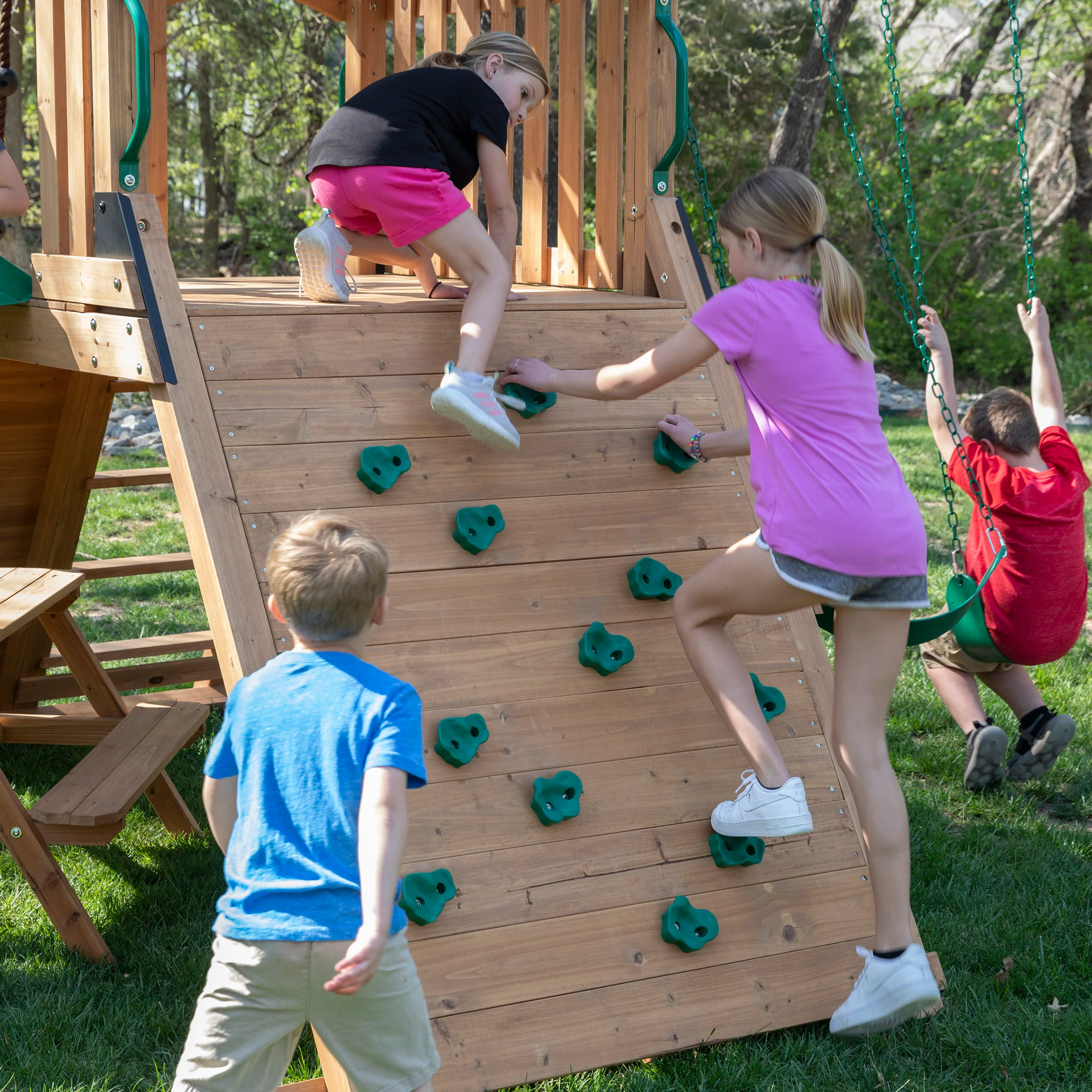 Endeavor II Swing Set With Green Wave Slide - Image 3