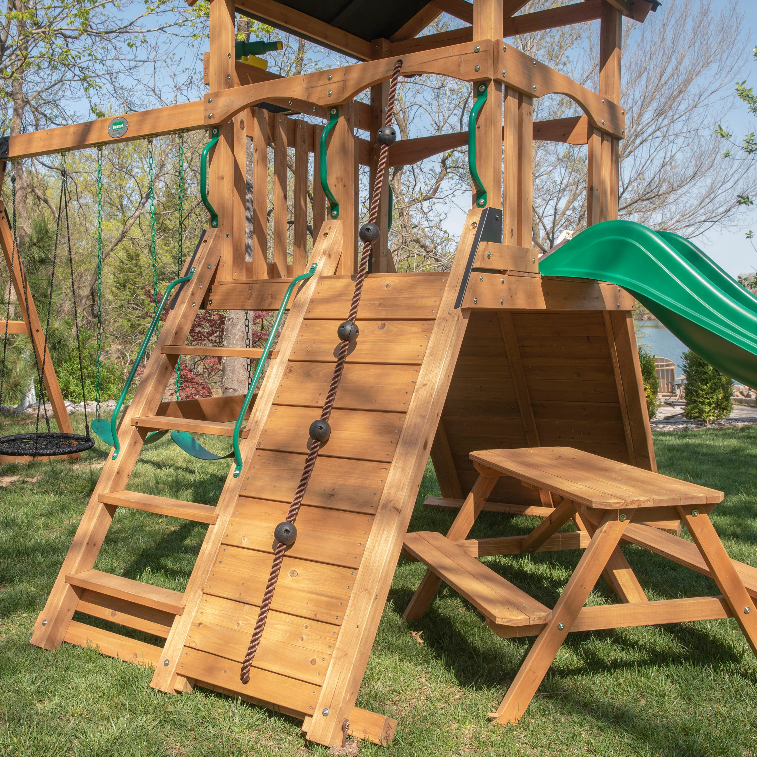 Endeavor II Swing Set With Green Wave Slide - Image 4