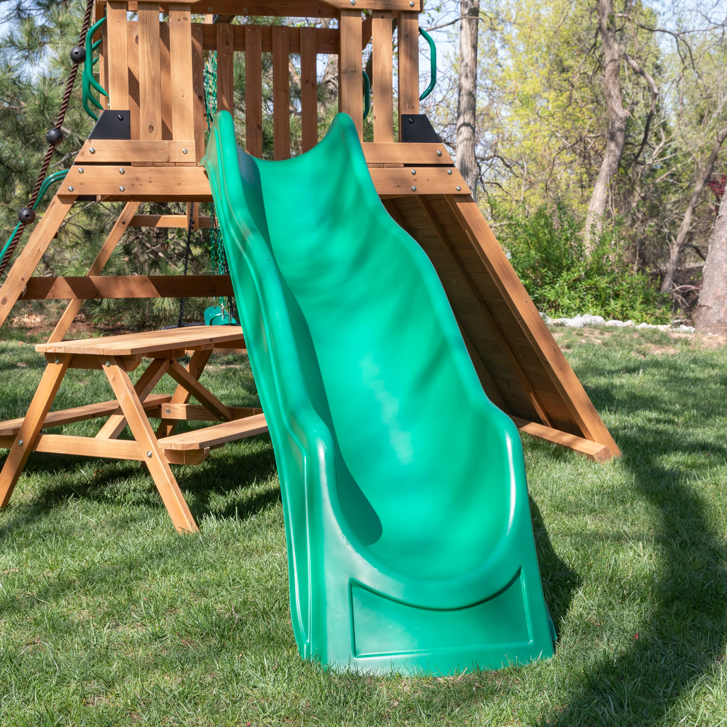 Endeavor II Swing Set With Green Wave Slide - Image 7