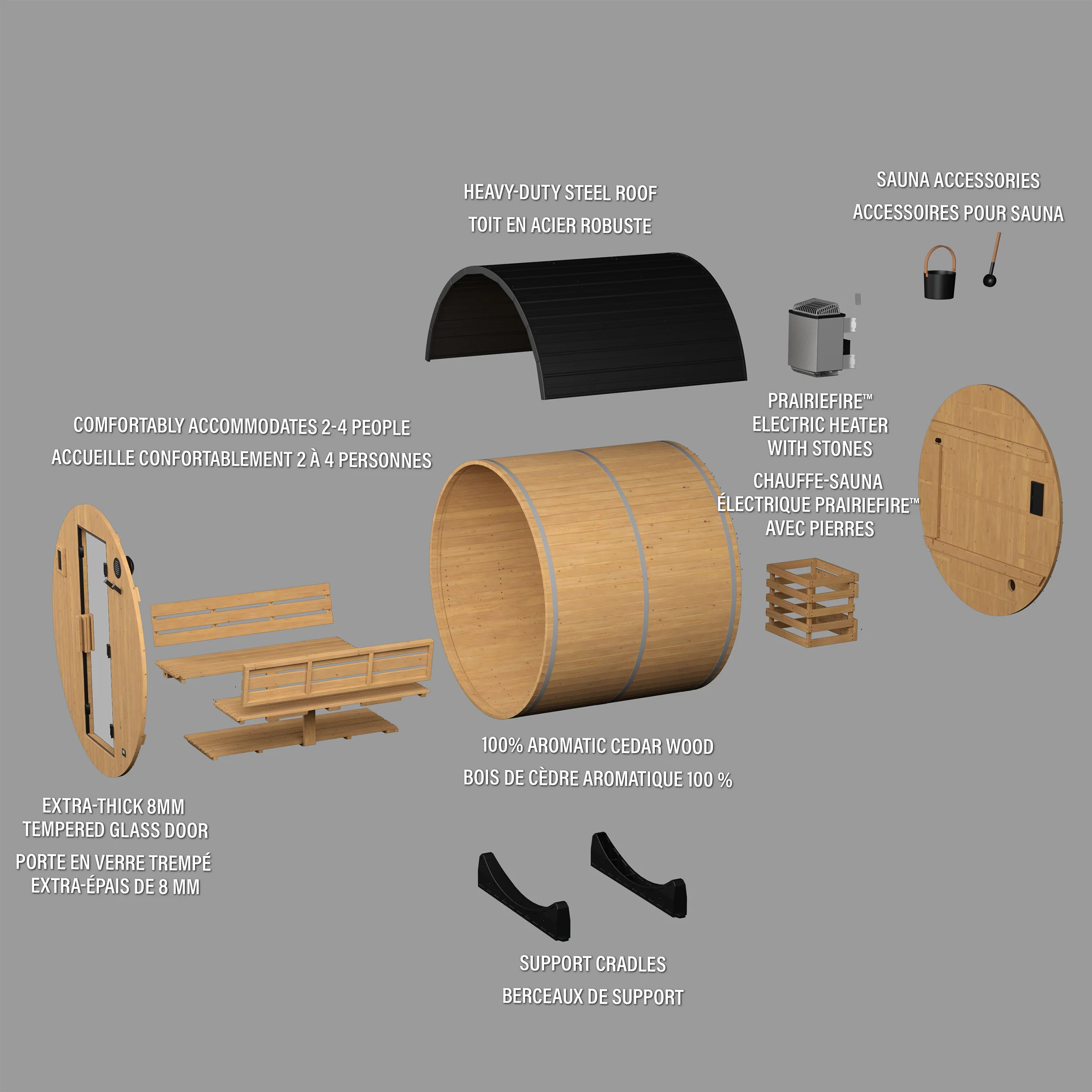 Paxton Outdoor Barrel Sauna – 2-4 Person - Image 15