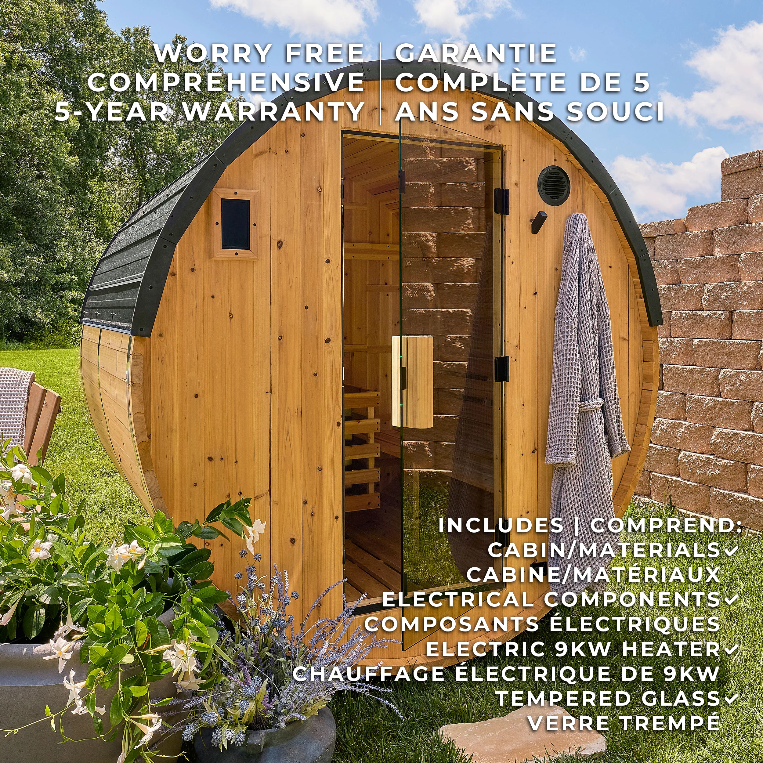 Paxton Outdoor Barrel Sauna – 2-4 Person - Image 3