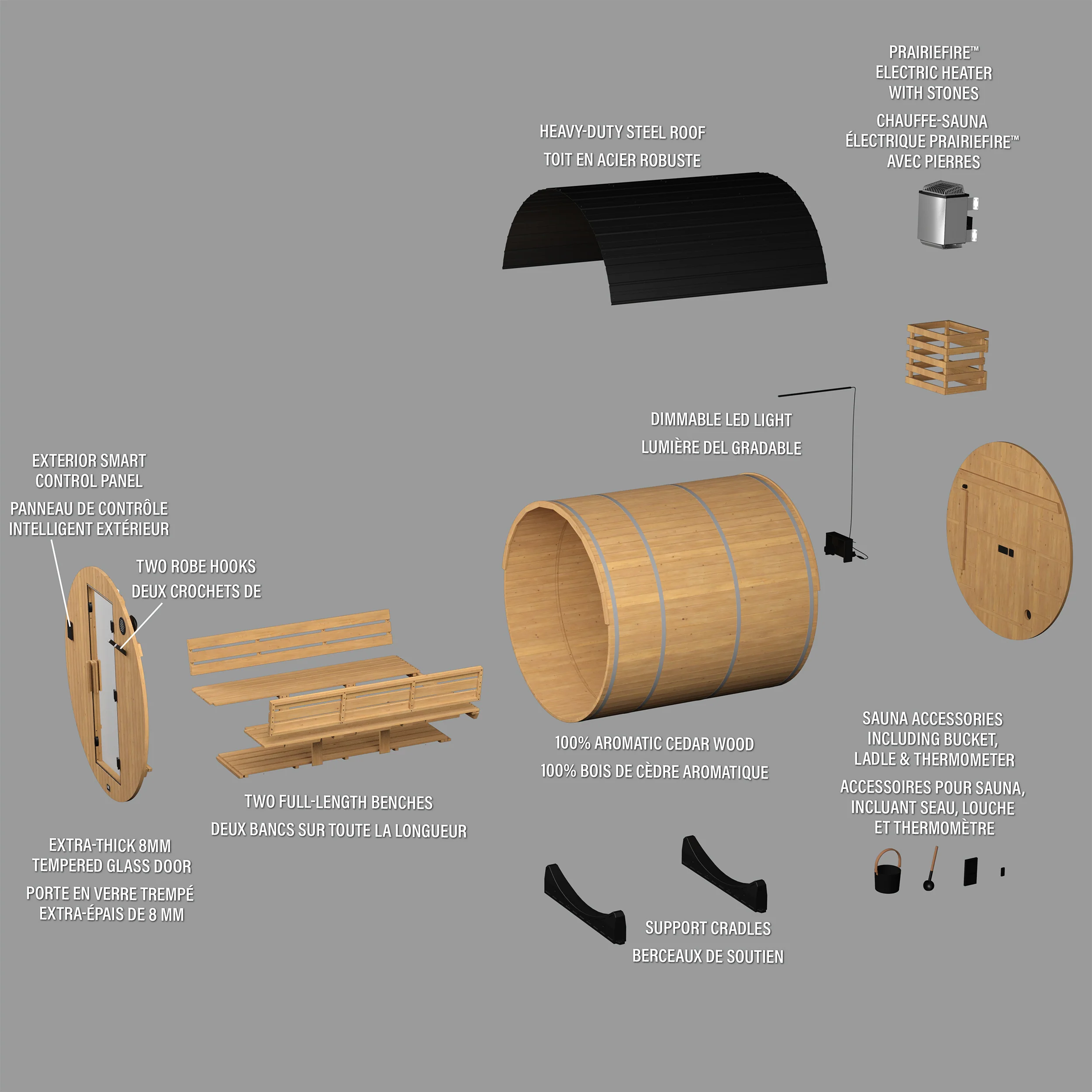 Paxton Outdoor Barrel Sauna – 4-6 Person - Image 13
