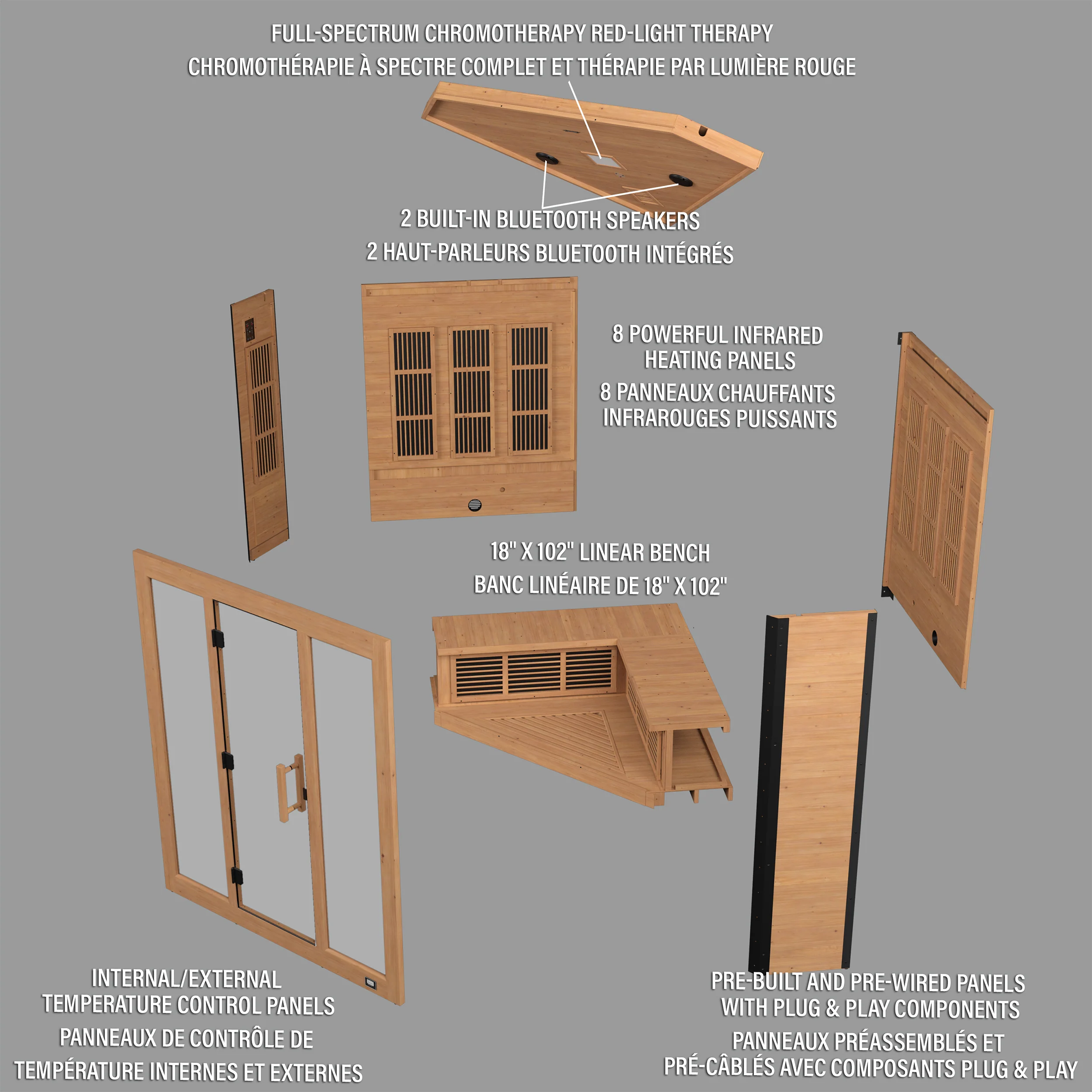 Rylan Indoor Infrared Corner Sauna – 4 Person - Image 13