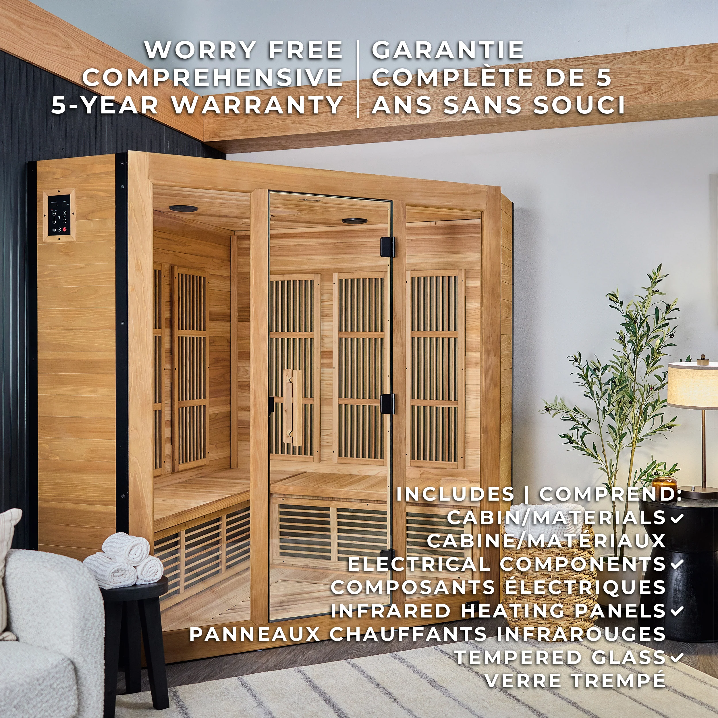 Rylan Indoor Infrared Corner Sauna – 4 Person - Image 3