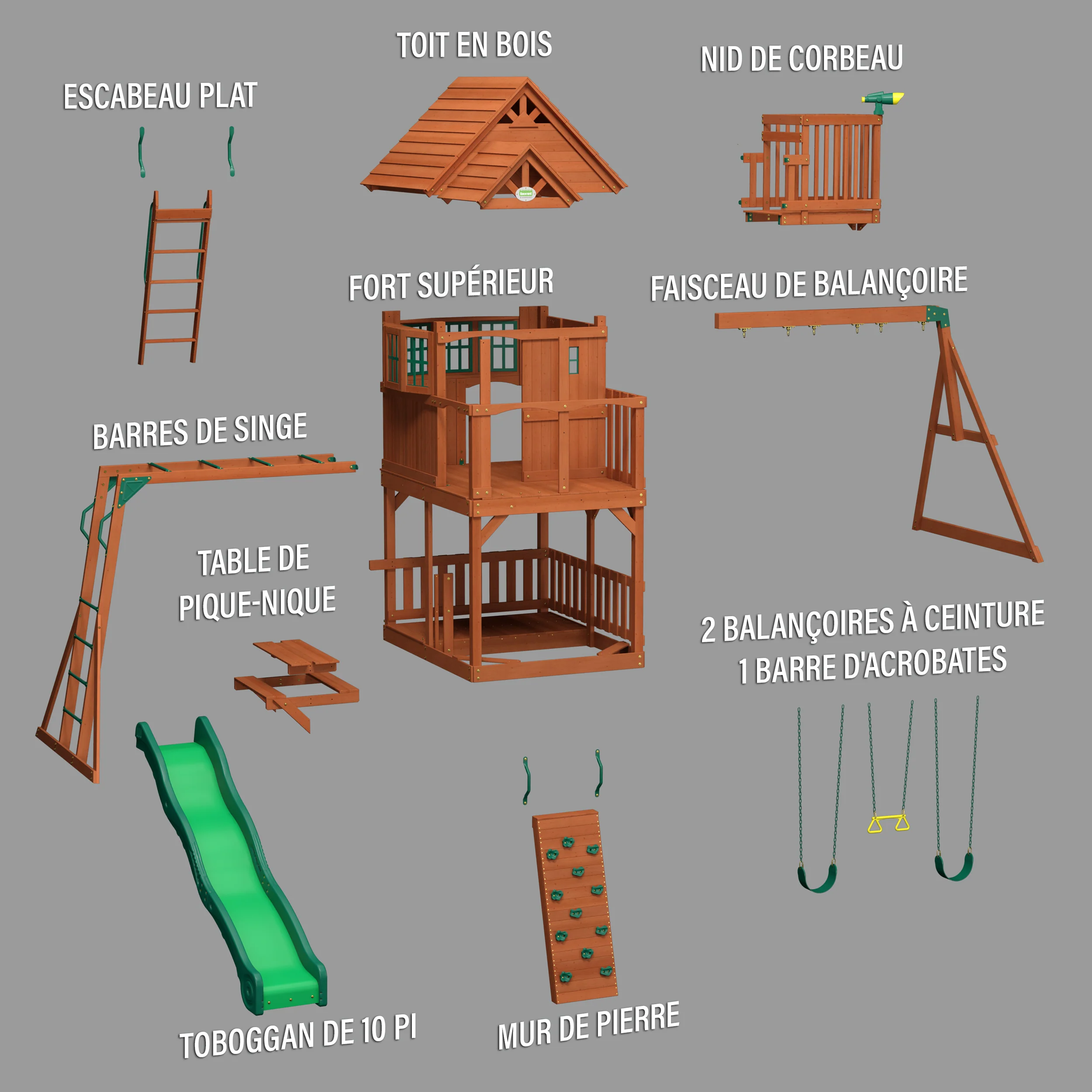 Skyfort II Swing Set - Image 11
