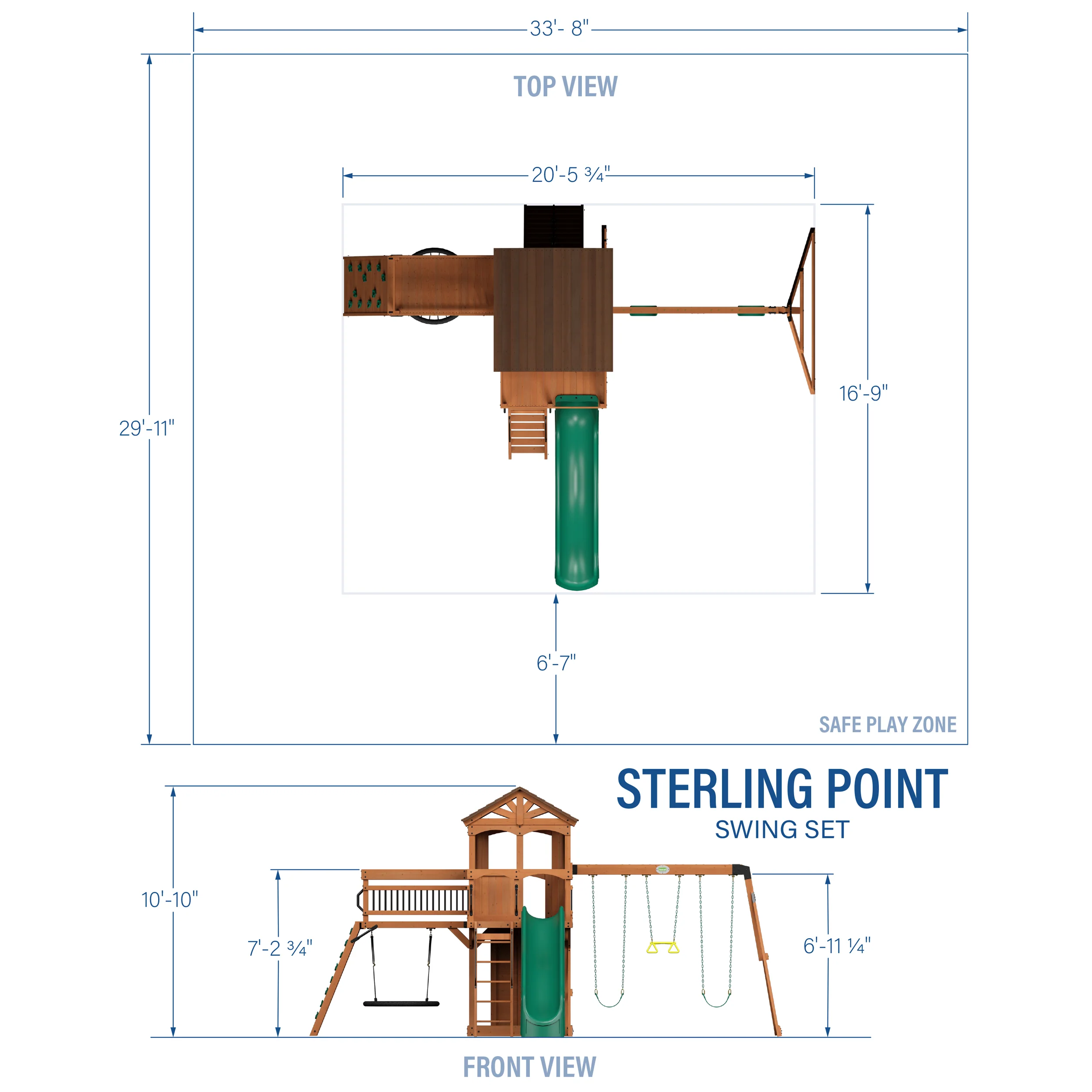 Sterling Point Swing Set with Green Wave Slide - Image 16