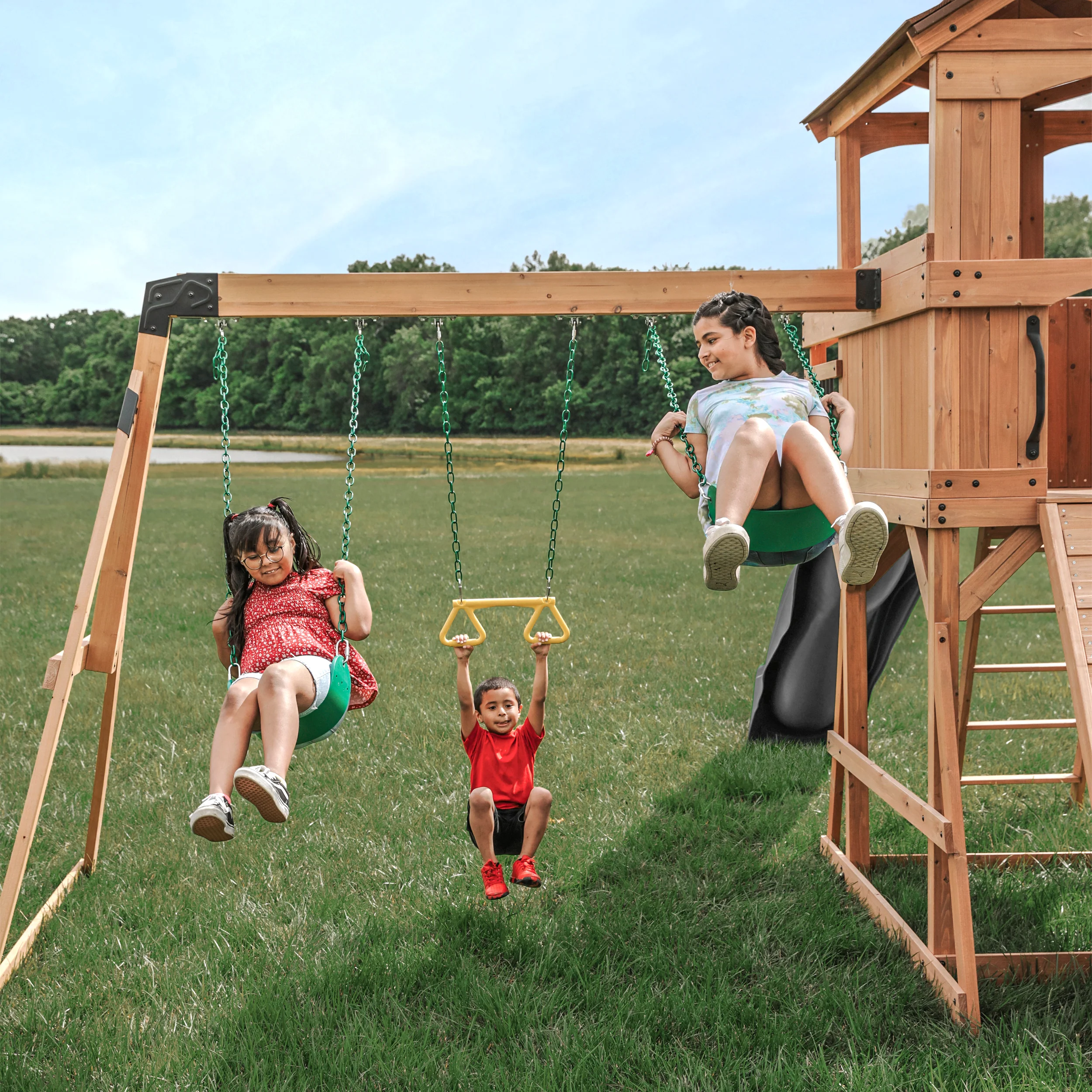 Sterling Point Swing Set with Gray Wave Slide - Image 7