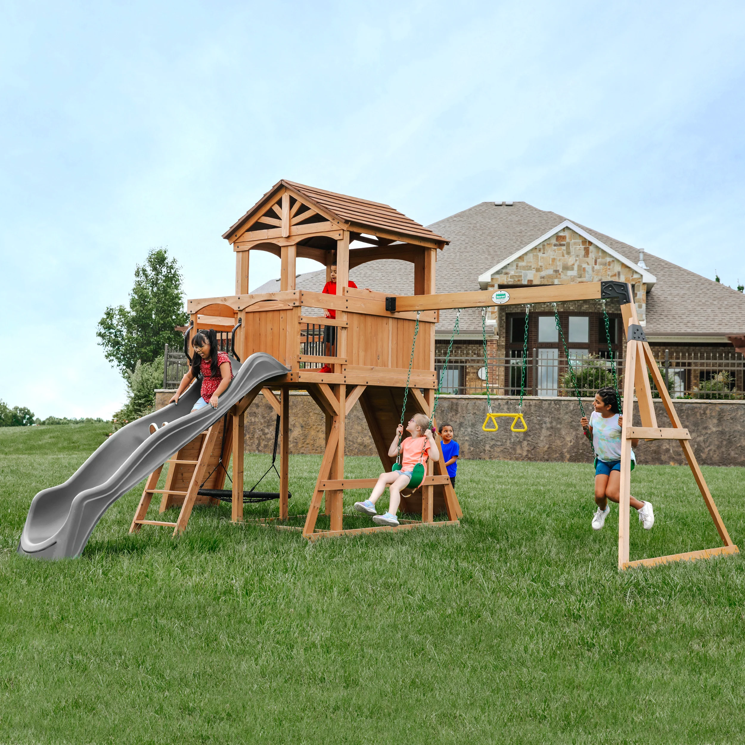 Sterling Point Swing Set with Gray Wave Slide - Image 8